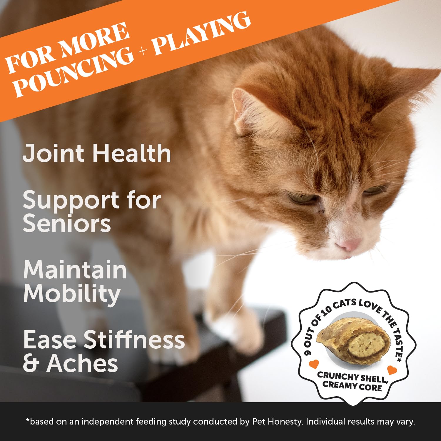 Pet Honesty Cat Hip & Joint Health Chews - Glucosamine For Cats, Cat Joint Support Supplement, Cat Health Supplies & Hip Support, Cat Vitamins For Indoor Cats & Outdoor Cats - Chicken (30-Day Supply)