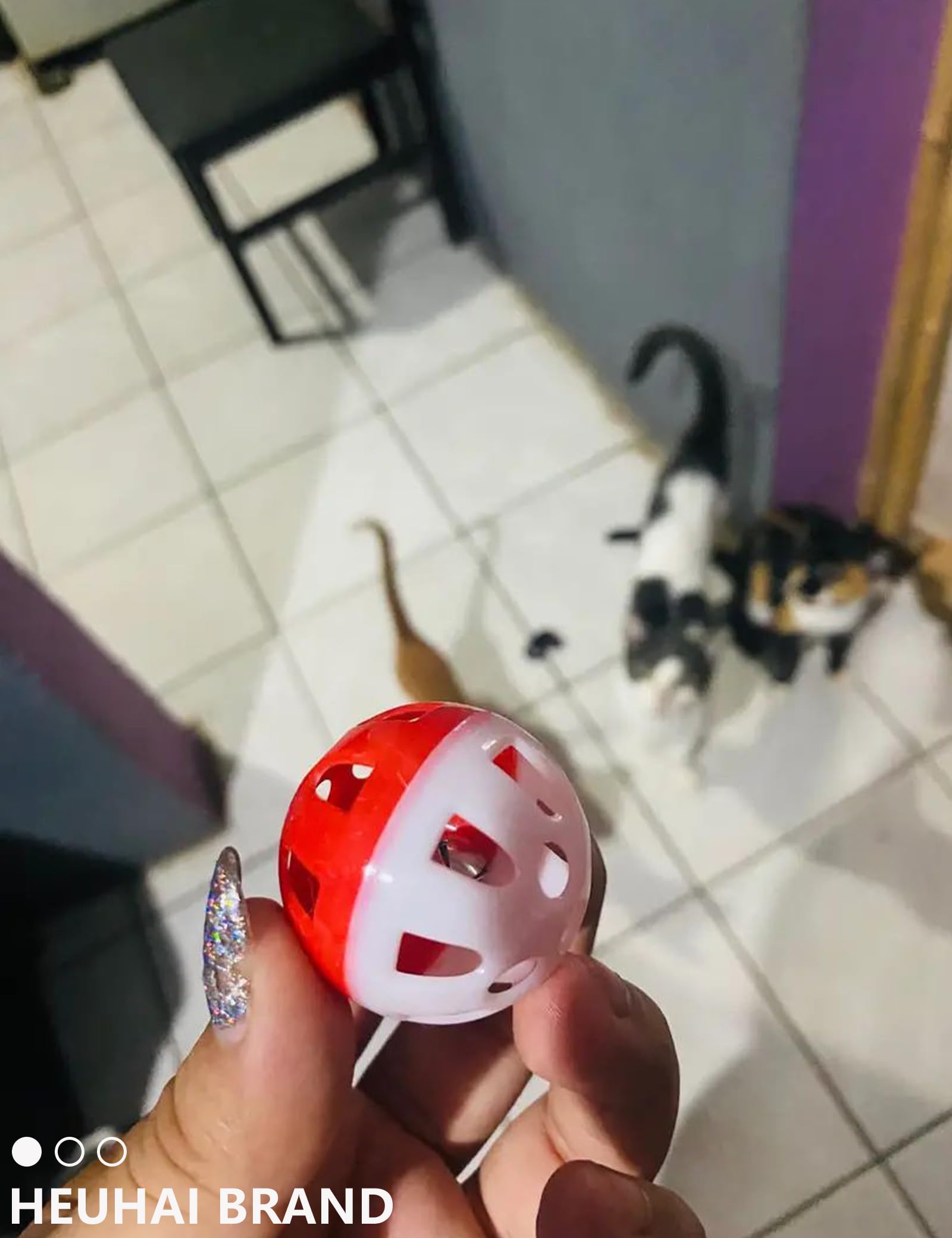 Heuhai 15-Piece Toy Set With Jingle Balls, Mouse & Fuzzy Balls - For Play, Exercise, And Interactive Fun (1.5' - 2.2', Cat Toy