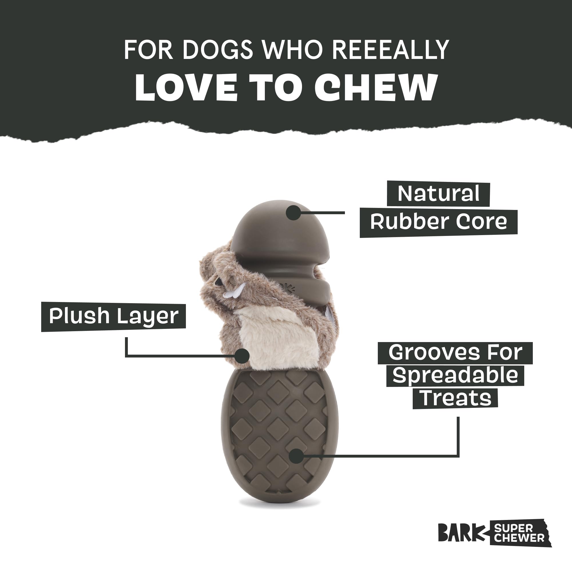 Barkbox Buck Wild Super Chewer Dog Toy for Medium to Large Dogs, Perfect for Dogs Who Love Gnawing, Shredding and Tough Playtime