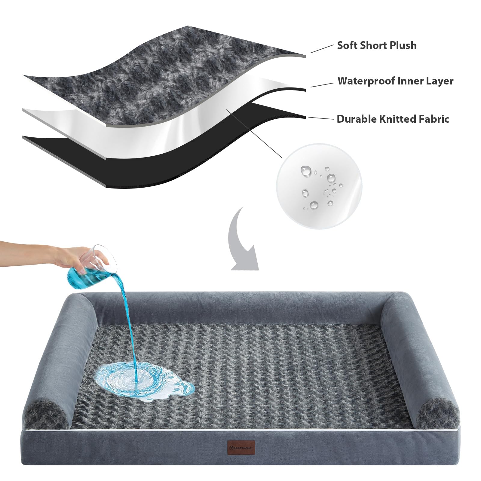 Bfpethome Washable Dog Beds For Extra Large Dogs, Orthopedic Dog Bed Extra Large, Big Dog Couch Bed With Removable Washable Cove