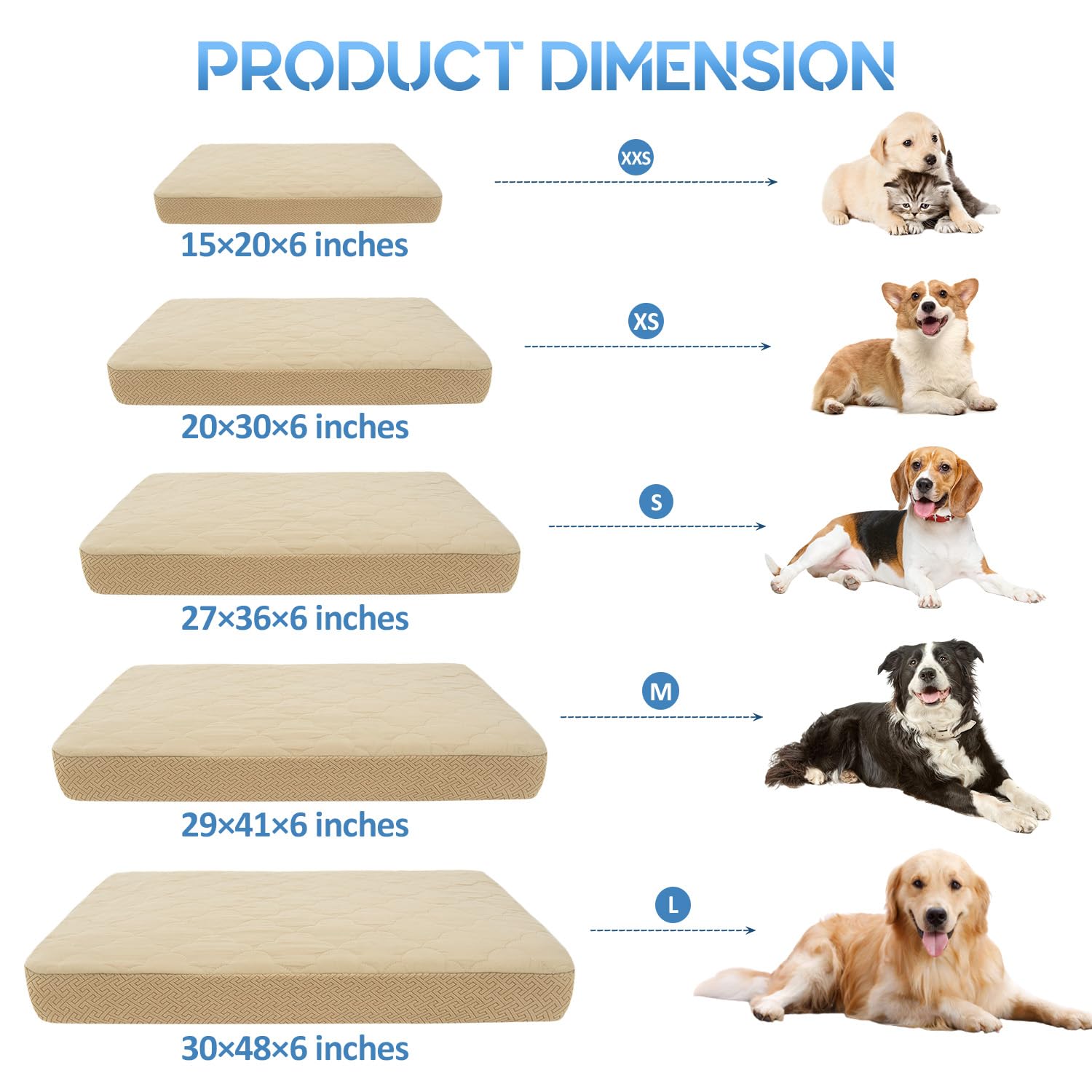 Chhkon Dog Bed Covers Replacement Washable Waterproof Pet Puppy Bed Cover For Dog(Beige,20X15X6 Inch)