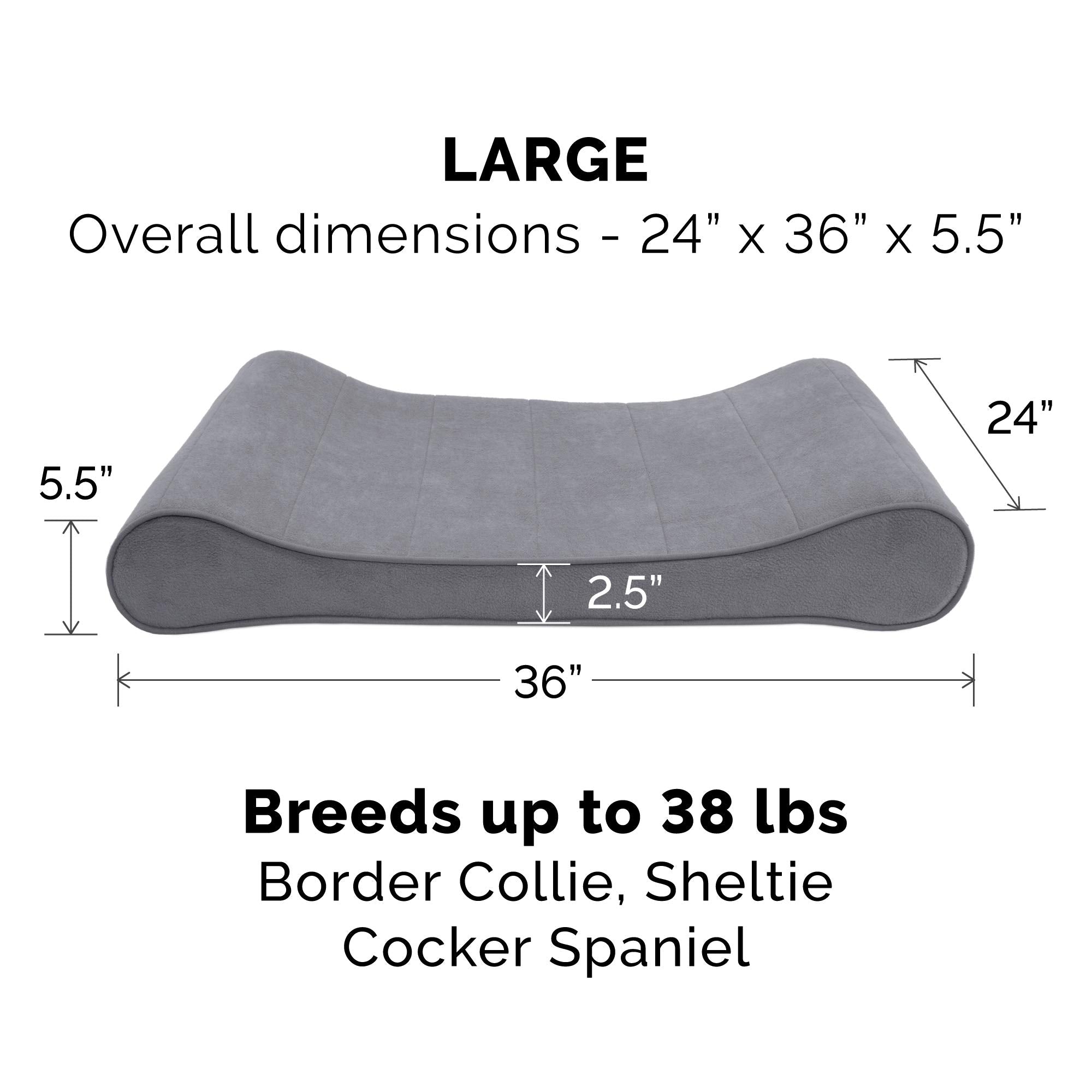 Furhaven Cooling Gel Dog Bed for Large/Medium Dogs w/ Removable Washable Cover, For Dogs Up to 38 lbs - Microvelvet Luxe Lounger