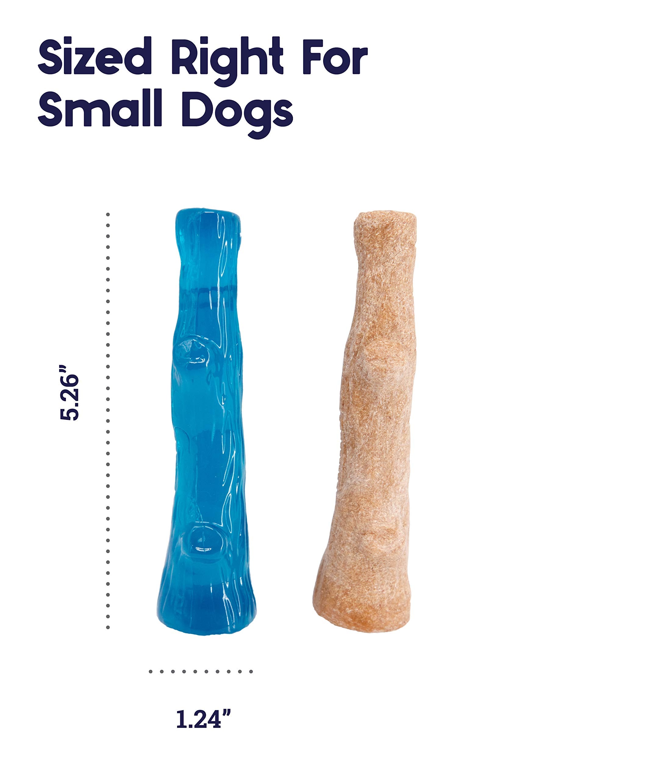 Petstages Dogwood Puppy Durable Dog Chew Toys, Real Wood & Teething Bone, 2-Pack, Small