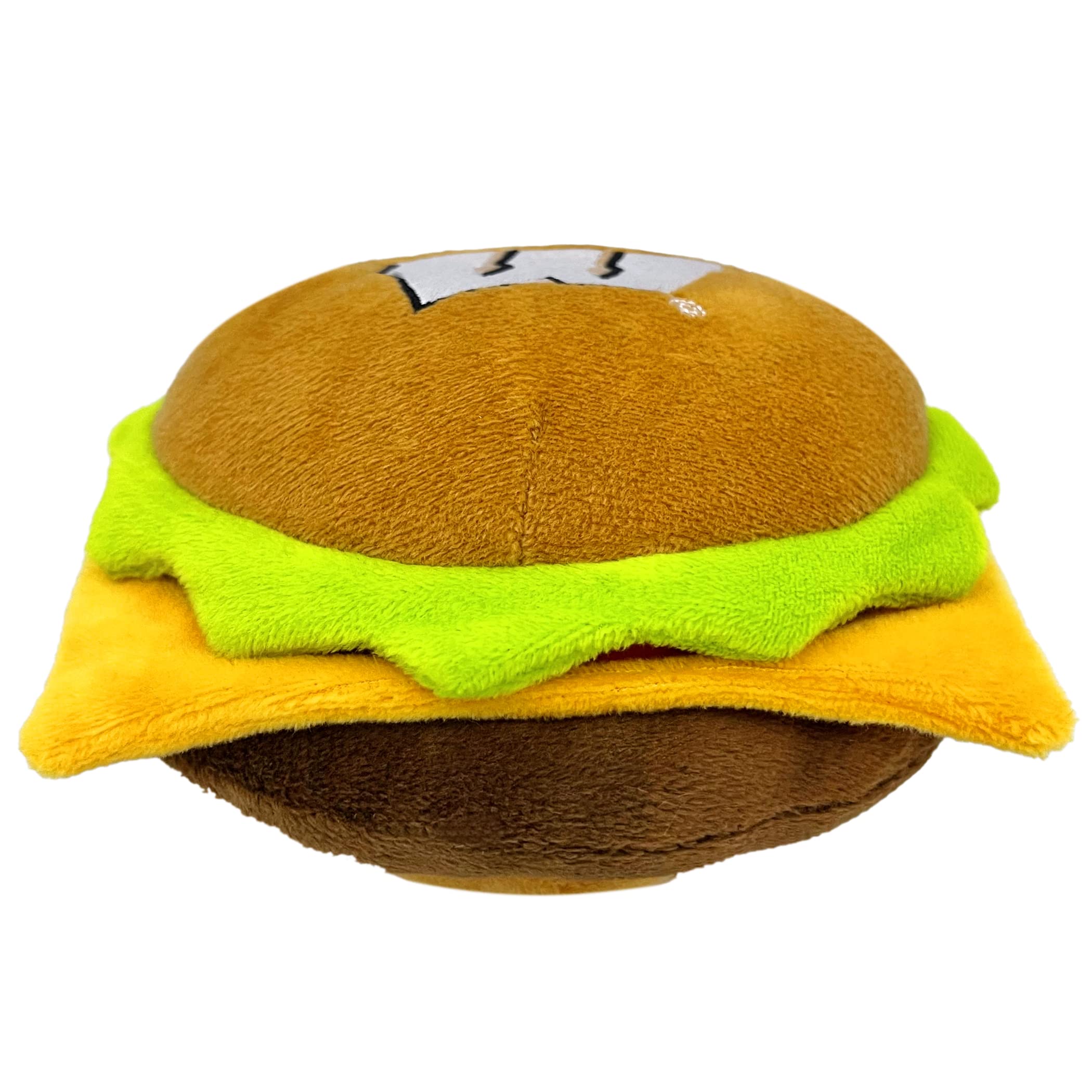 Pets First Ncaa Wisconsin Badgers Cheeseburger Plush Dog & Cat Squeak Toy- Cutest Stadium Hamburger Snack Plush Toy For Dogs & C