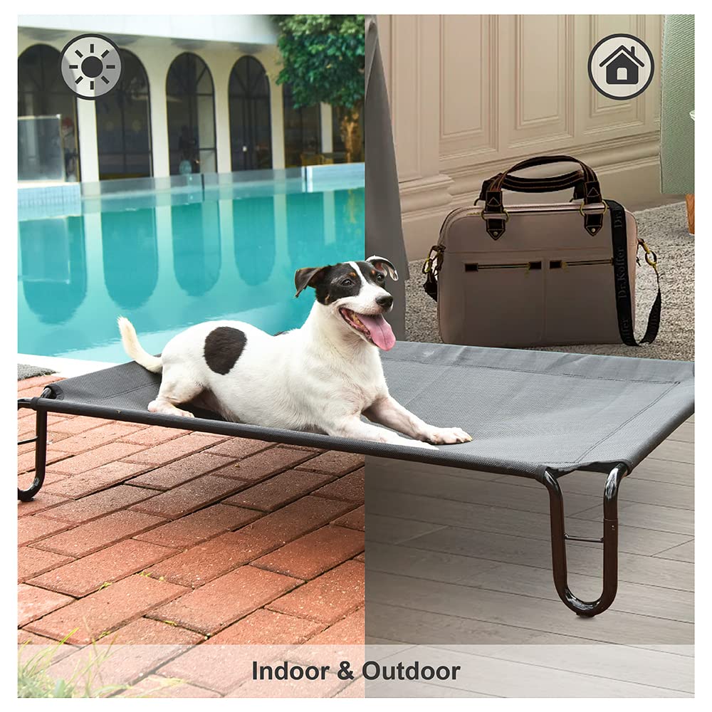 Pettycare Elevated Outdoor Dog Bed - Dog Cots Beds For Medium Dogs, Waterproof Raised Dog Bed Easy To Assemble, Cooling Elevated