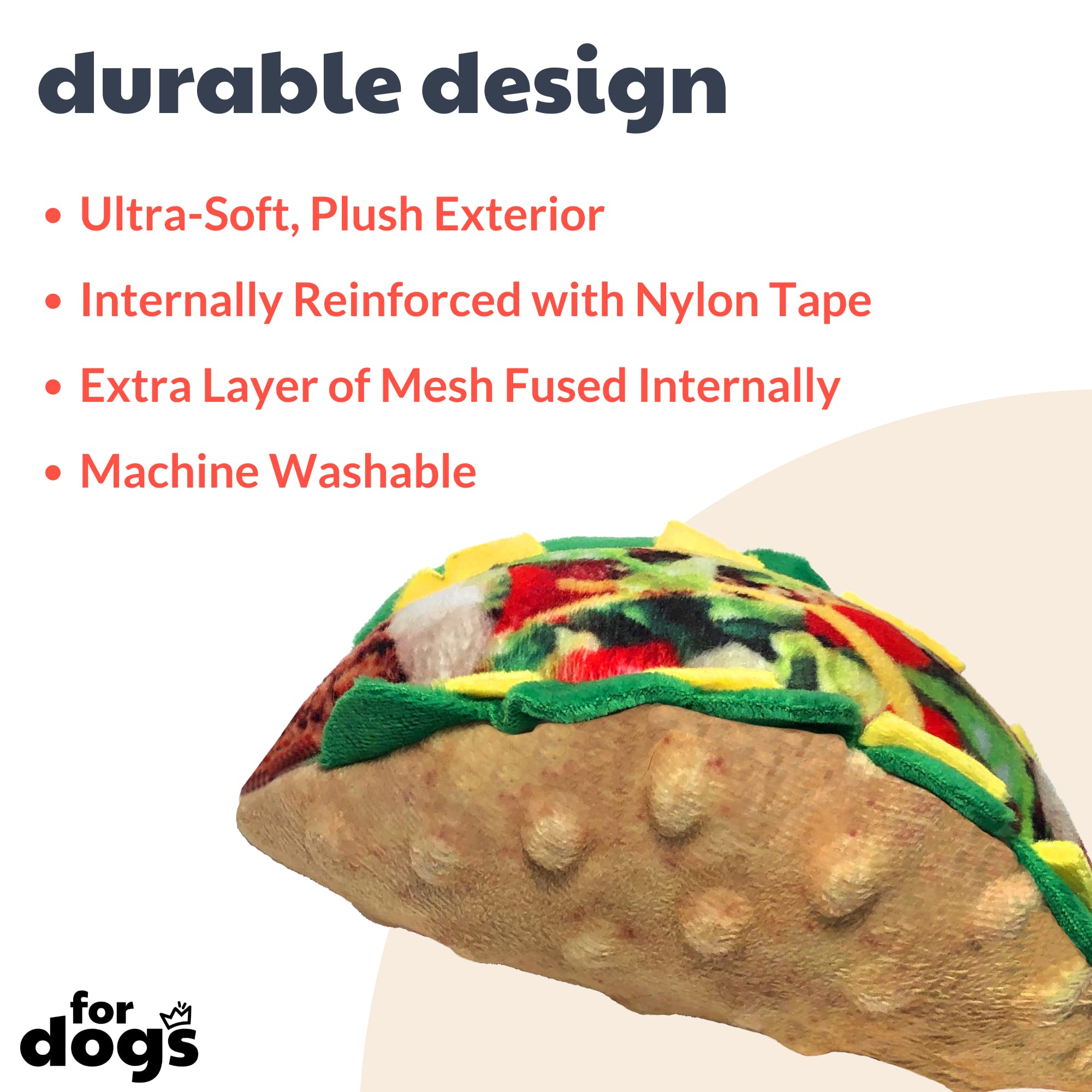 Huxley & Kent for Dogs | Taco Tuesday (Large) | Funny Dog Toy | Dog Toy with Squeaker | Dog Gift | Fun, Durable, and Safe | Sque