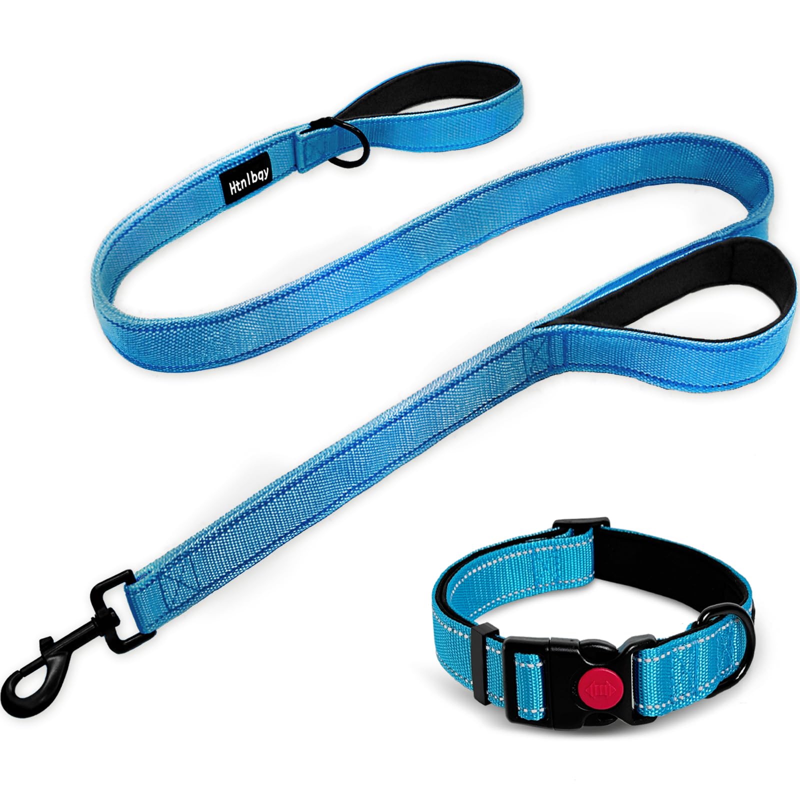 Dog Leashes For Large Dogs Heavy Duty, Double-Sided Reflective Dog Leash For Large Dogs Walking, Padded Handle Nylon Reinforced 