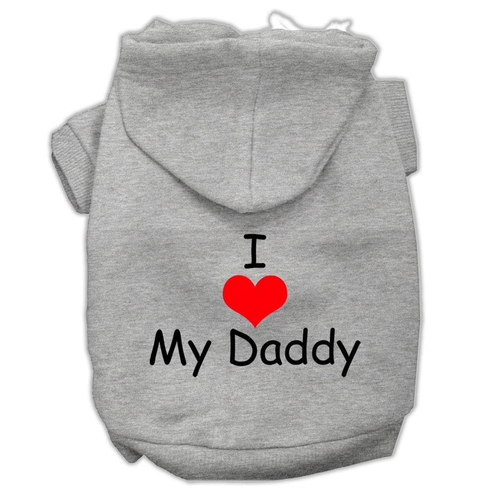 Mirage Pet Products I Love My Daddy Screen Print Pet Hoodies, Grey, Large