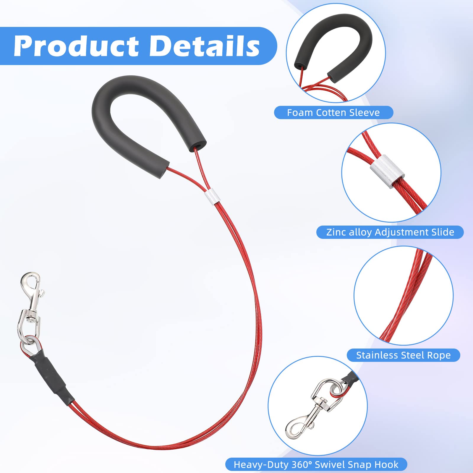 8 Pcs Dog Grooming Loop Noose, Dog Grooming Restraint Loop Grooming Loops For Dogs Groomers Long Noose For Grooming Pet Grooming Table Dog Bath Tub Pet Bathtub Medium Large Small Dog Bathing Station