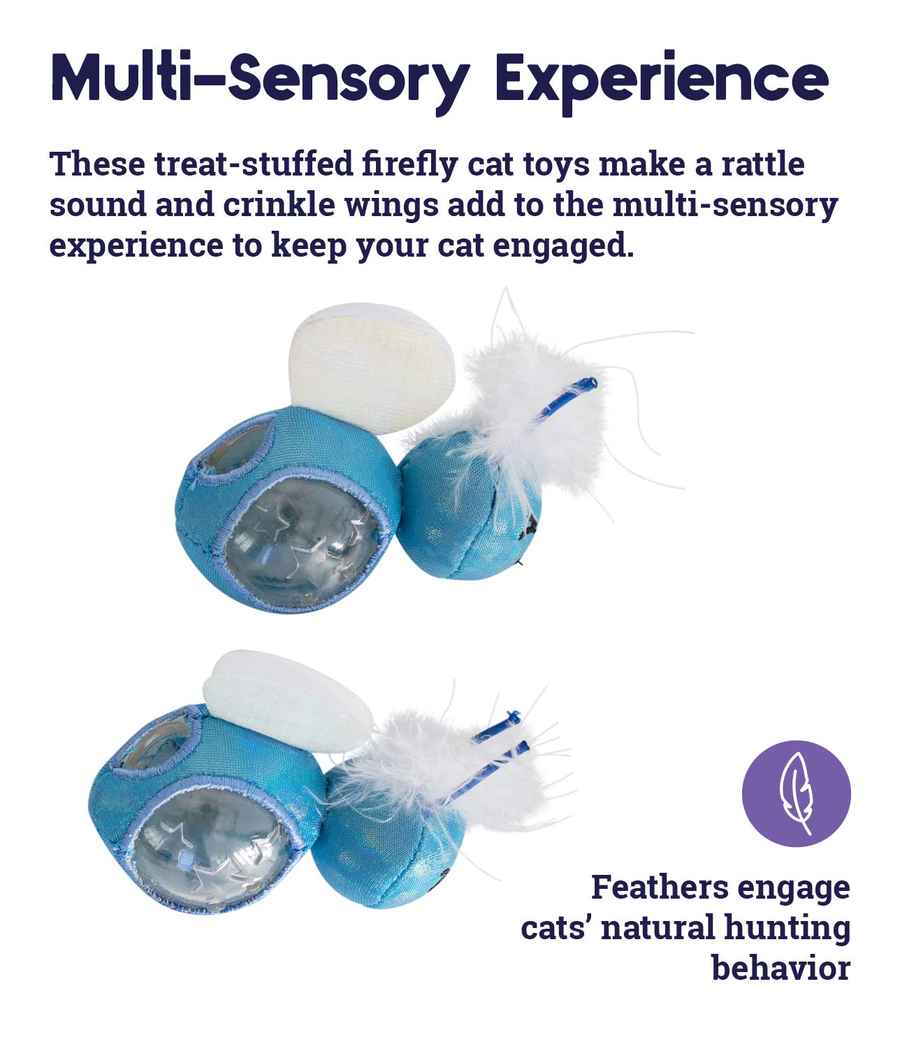 Catstages Firefly Treat Stuffer Glow-in-The-Dark Cat Toy - 2 Pack