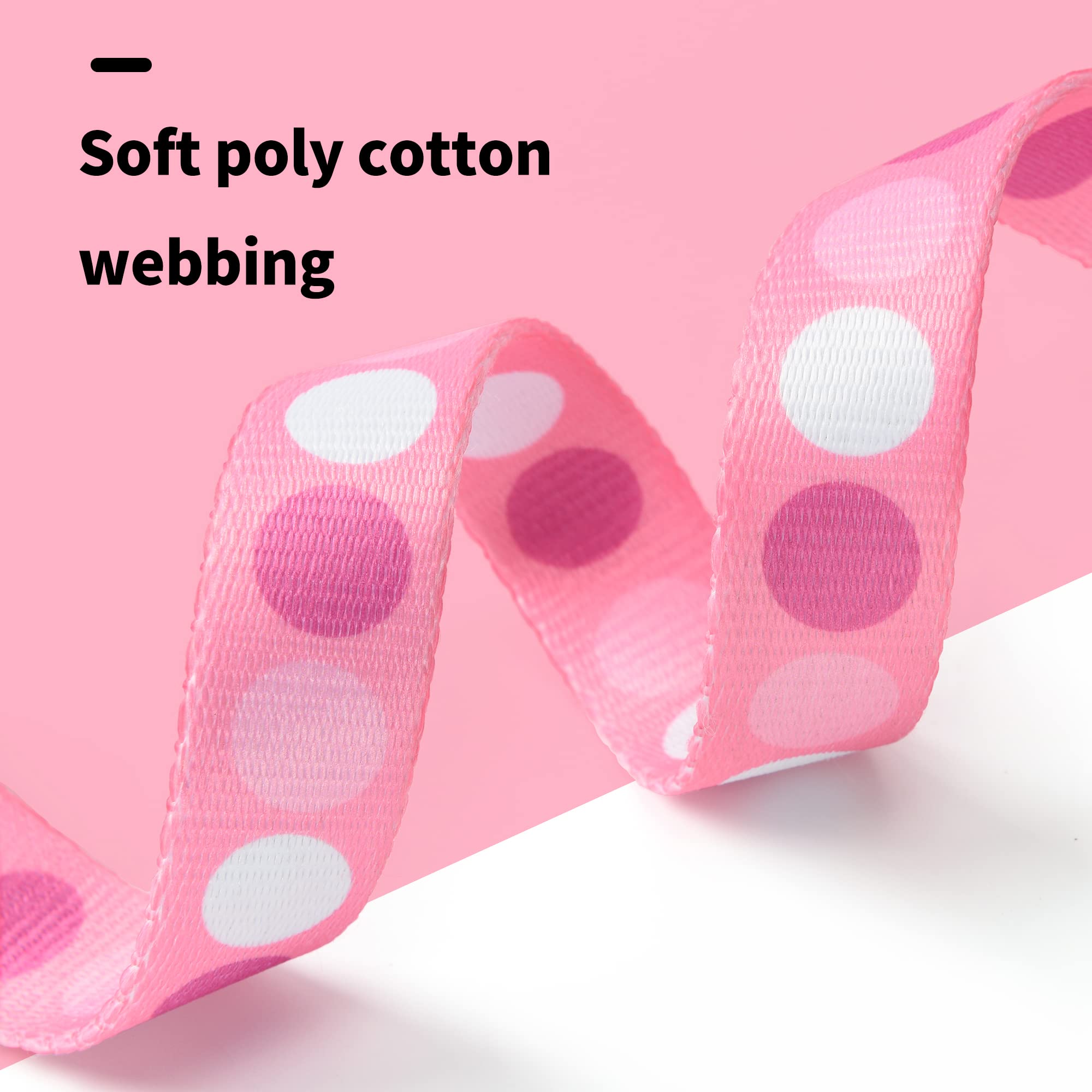 Mile High Life Dog Collar | Cute Puppy Collars | Lightweight Girl Dog Collar | Soft Boy Dog Collars | W Geometric Plaid Wave Line Pattern (Pink Big Dots, Large)