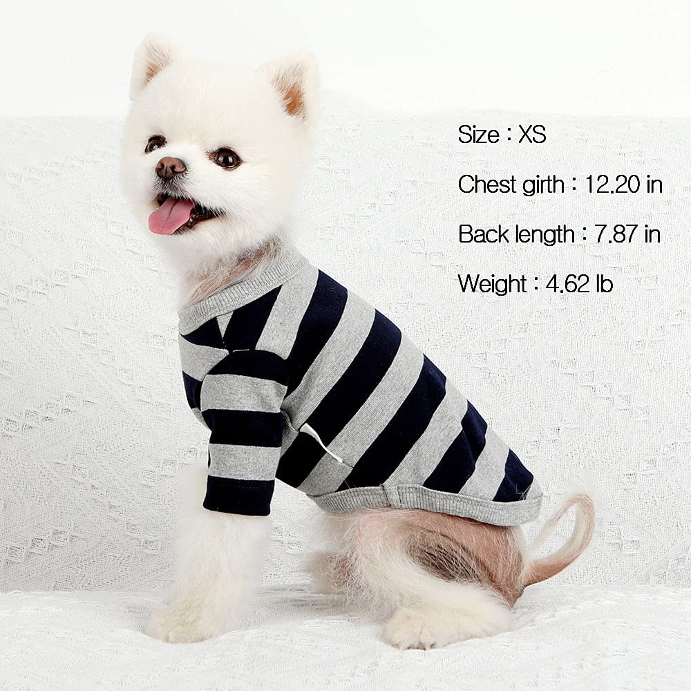 Lucky Petter Dog Cotton Shirts For Small And Large Dogs Rugby Striped T-Shirts Soft Breathable Dog Shirt Pet Clothes (Medium, Gr
