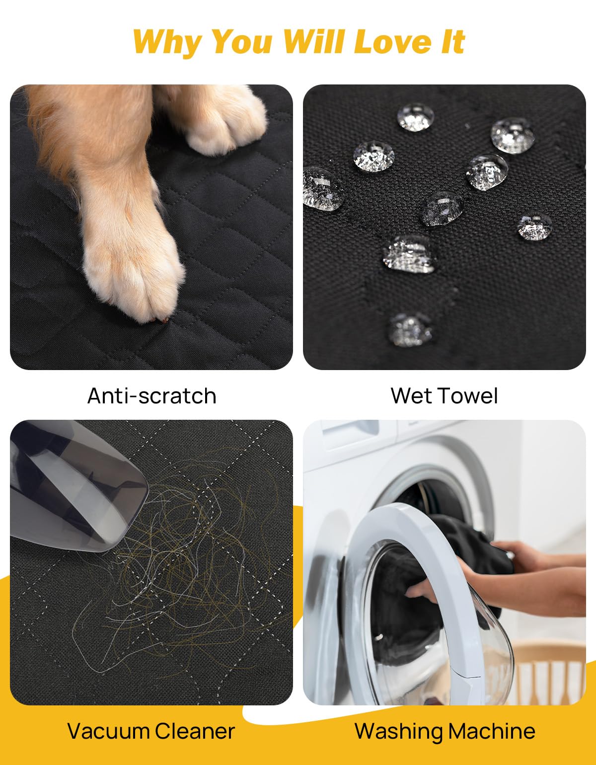 Joytutus Dog Car Seat Cover For Back Seat With Hard Bottom, Back Seat Extender For Dogs Supports 400Lb, Pet Cover With Mesh Wind