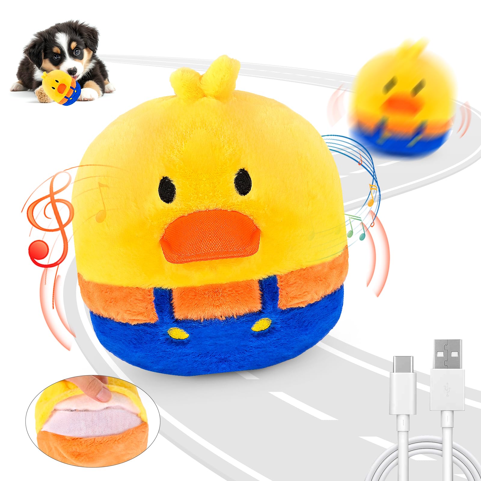 Vystn Sound-Activated Interactive Dog Toys For Small & Medium Dogs, Puppy Toys To Keep Them Busy, Indoor Rechargeable Vibrating,