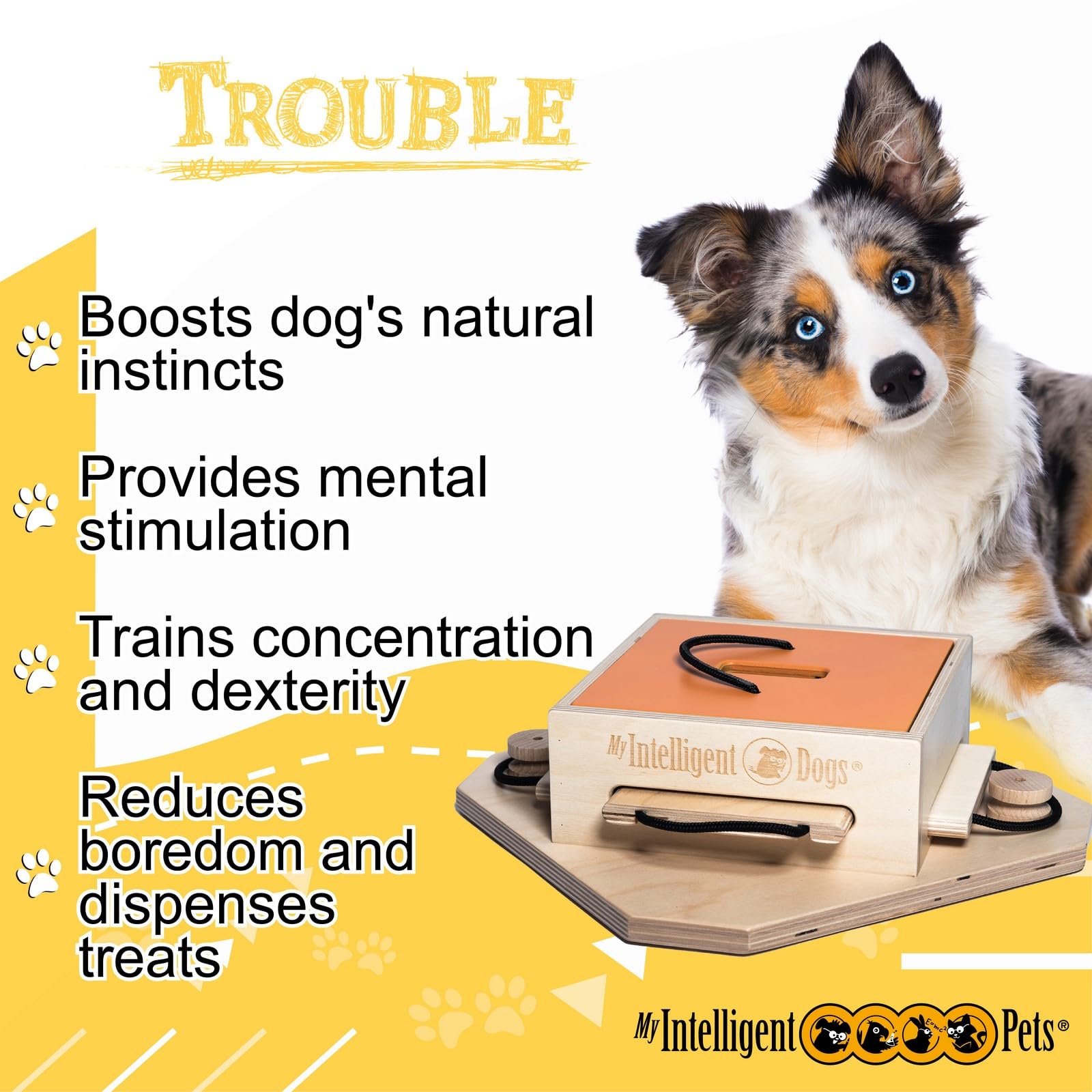 My Intelligent Dogs Trouble - Interactive Dog Puzzle Toy, Engaging Brain Game for Mental Stimulation and Enrichment