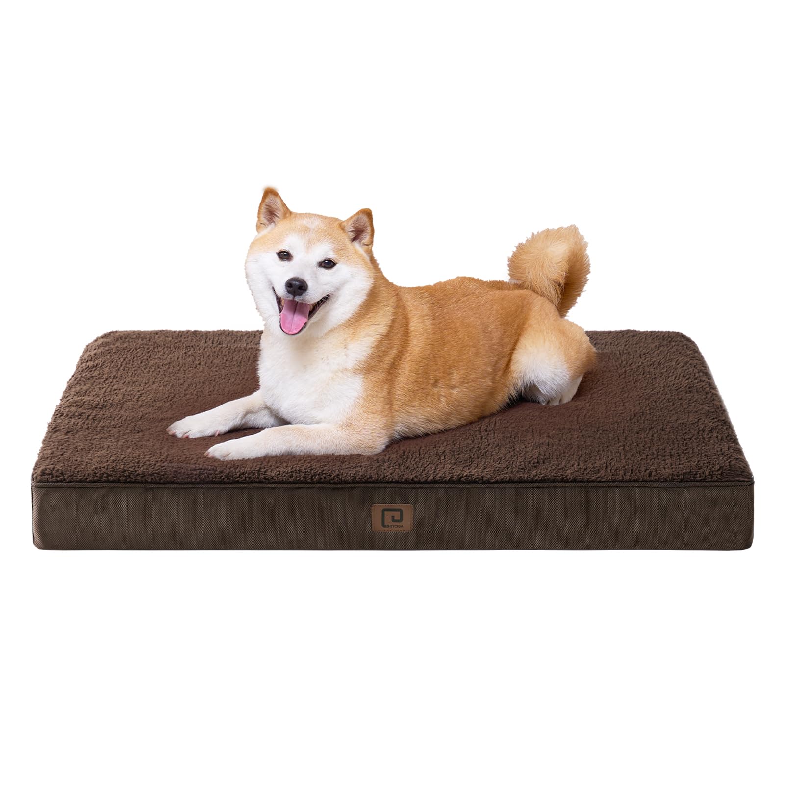 Eheyciga Orthopedic Dog Beds For Large Dogs With Removable Washable Cover, Brown, 36X27