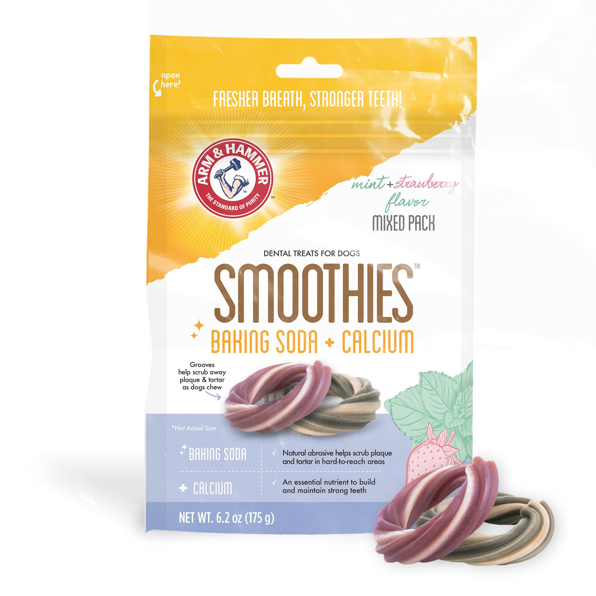 Arm & Hammer for Pets Smoothies Dental Treats for Dogs with Baking Soda & Calcium, Treat Chews Help Fight Bad Breath, Plaque & T