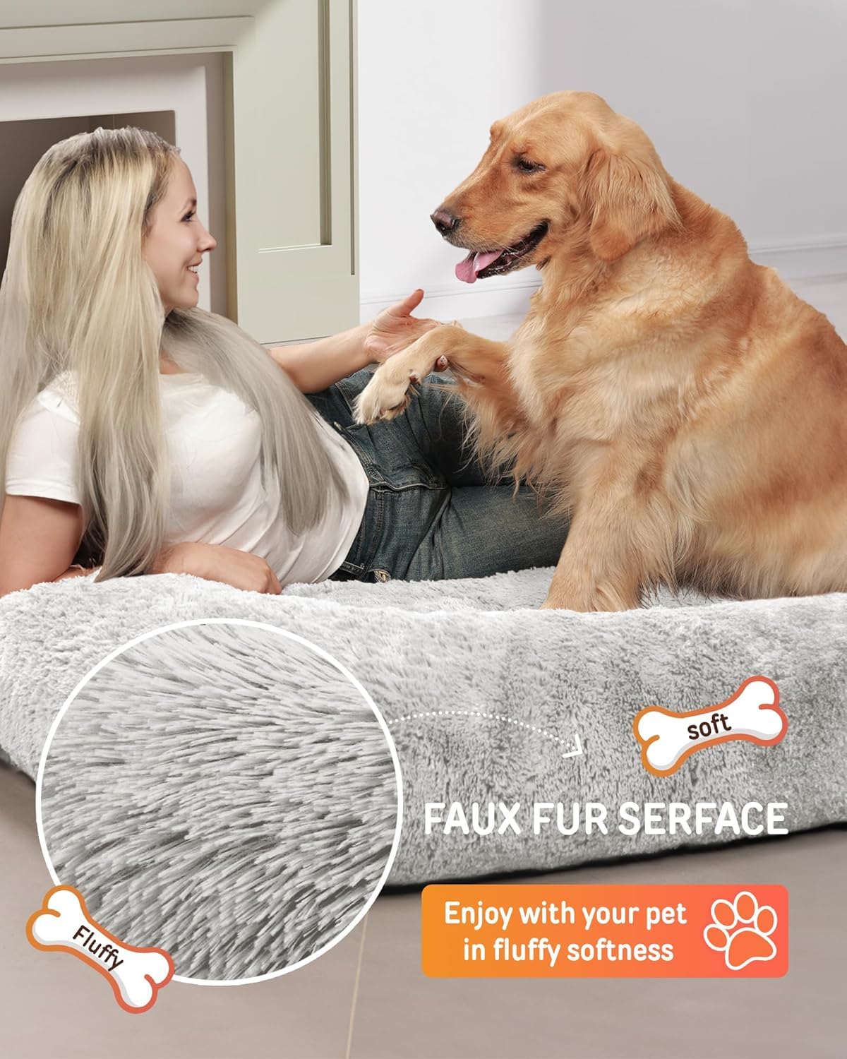 Dogs Bed For Human Large Size:Human Dog Bed For People Adult Pet Kids - Human Sized Dog Bed 79''X45''X12'' - Comfortable Foam Wa