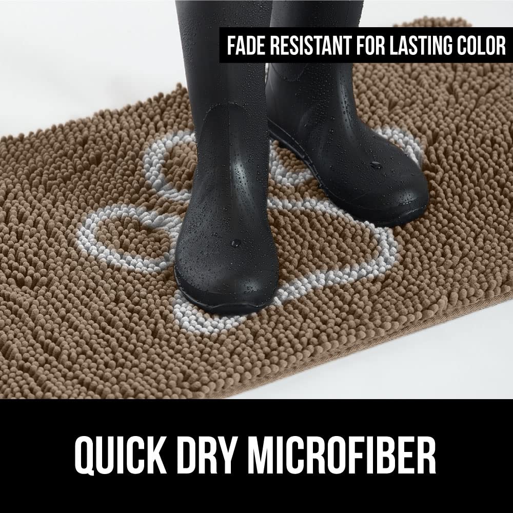 GORILLA GRIP Dog Doormat, Absorbent Doormats for Muddy Dogs Paws, 30x20 Machine Washable Soakstopper Rugs, Cleaner Floors, US De