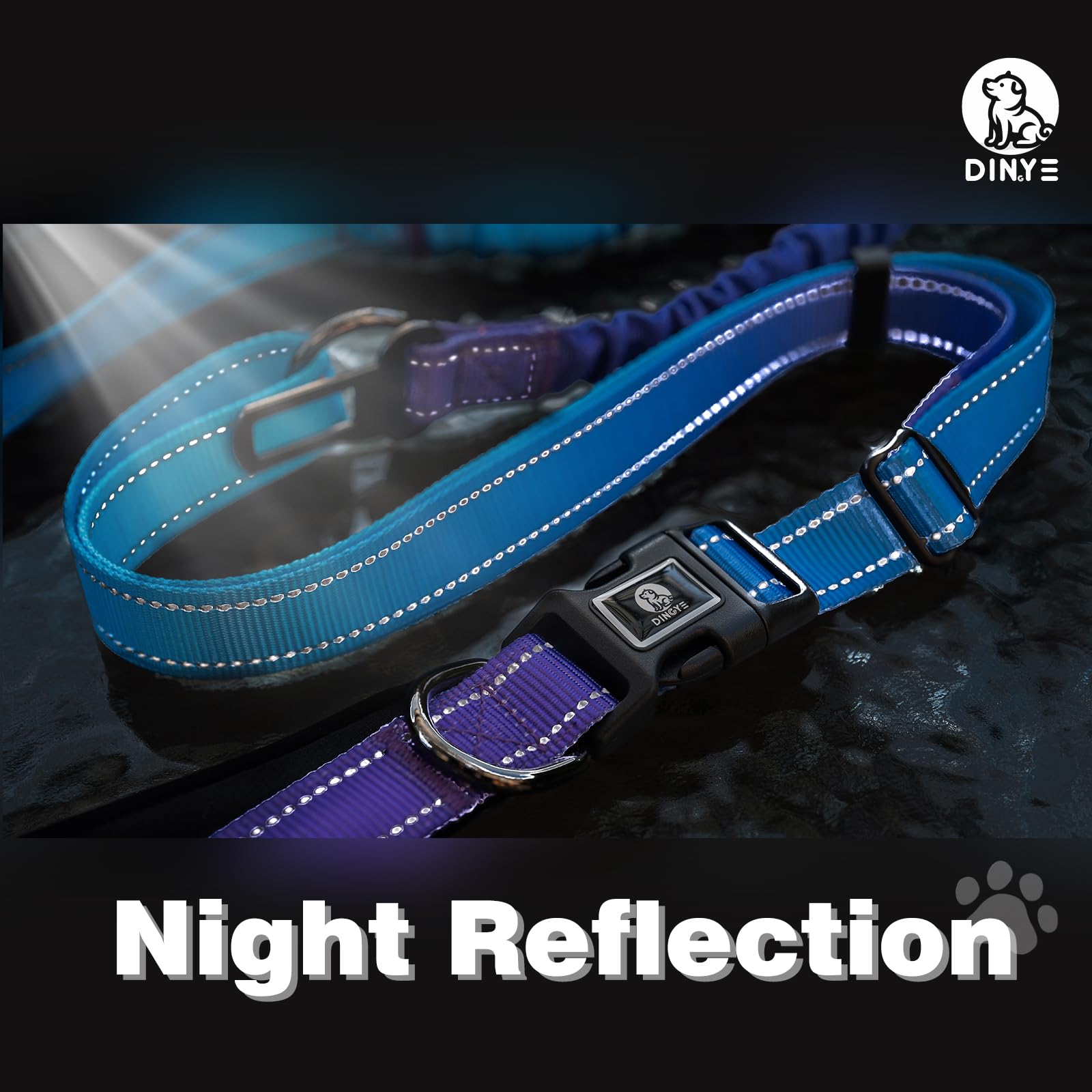 Hands-Free Dog Leash With Bungee For Large Dogs, Waist Belt & Car Seat Bel (Pink)