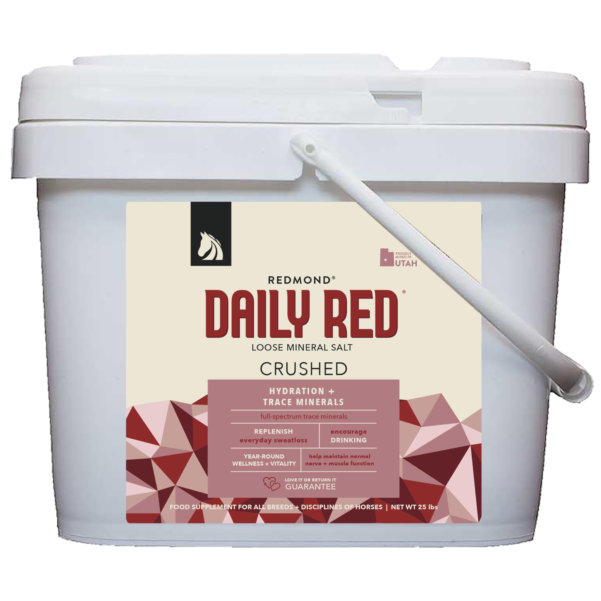 REDMOND Rock Crushed Loose Mineral Salt Electrolyte Supplement for Horses (25 LBS)