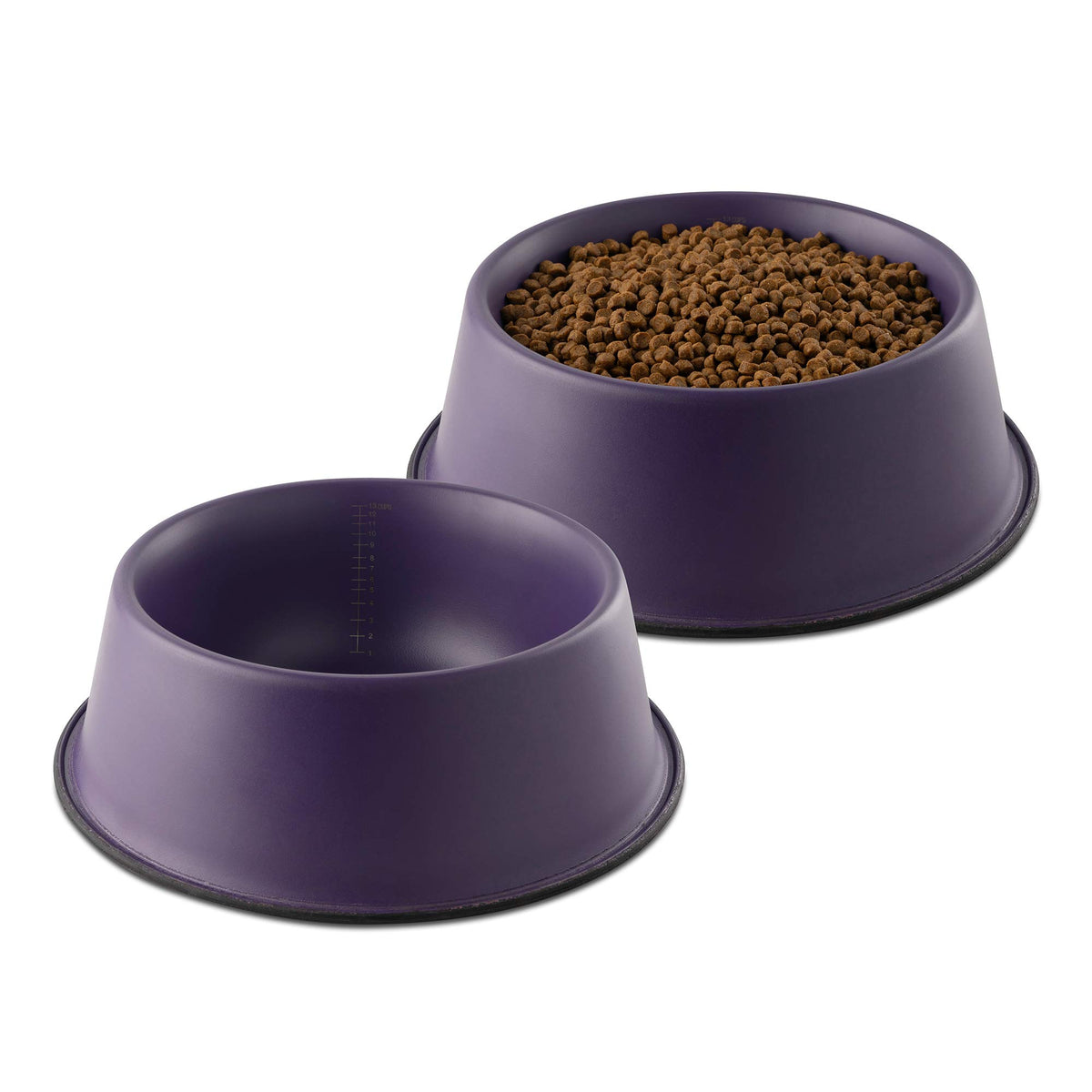 Flourish Stainless-Steel Dog Bowls | Extra Thick, Durable Pet Bowl | Non-Slip Silicone Base, Easy To Measure, Pet Bowls For Kibb