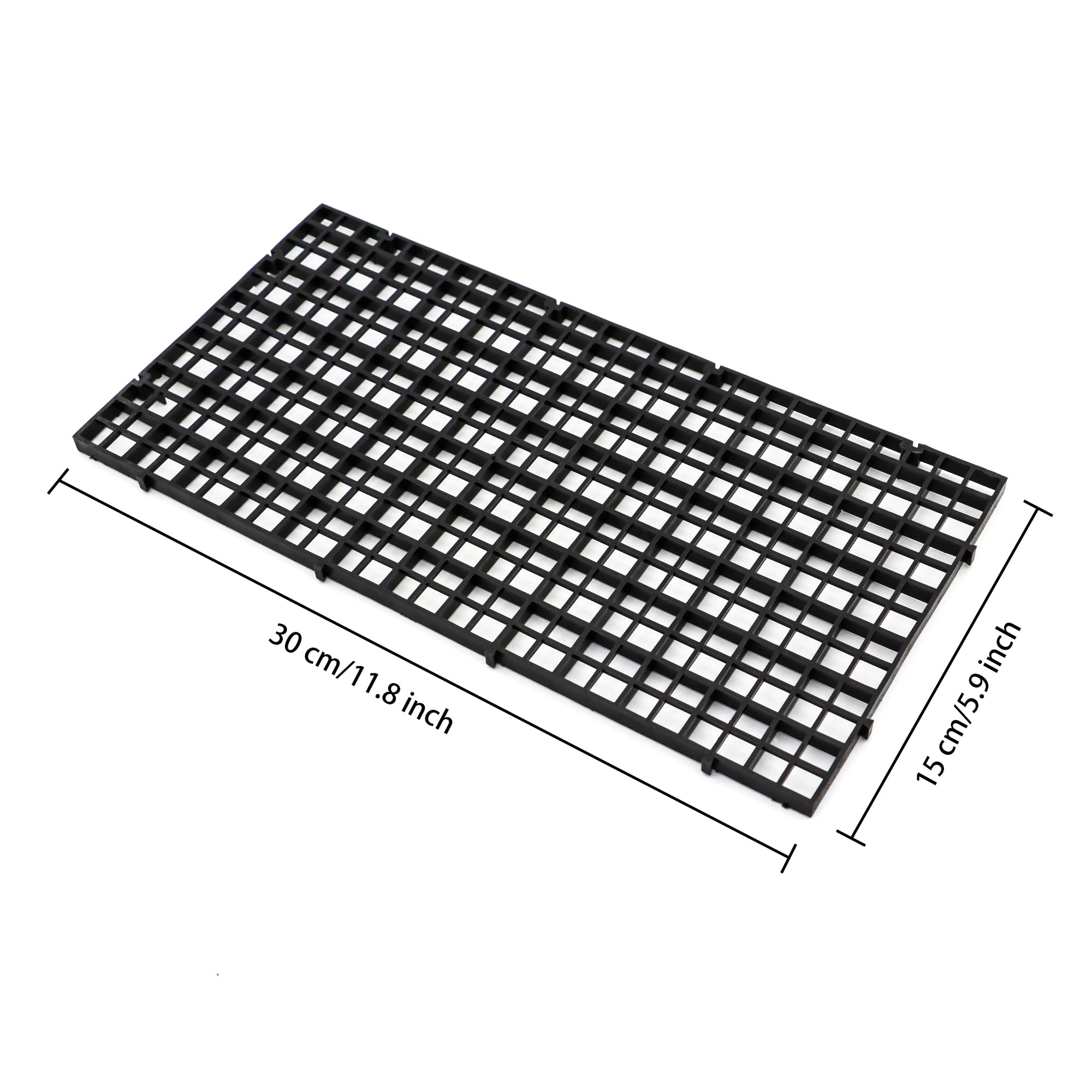 Aquarium Fish Tank Bottom Isolation 8 Pcs, Plastic Egg Crate Grid Divider Tray Egg (S 8pcs Black)