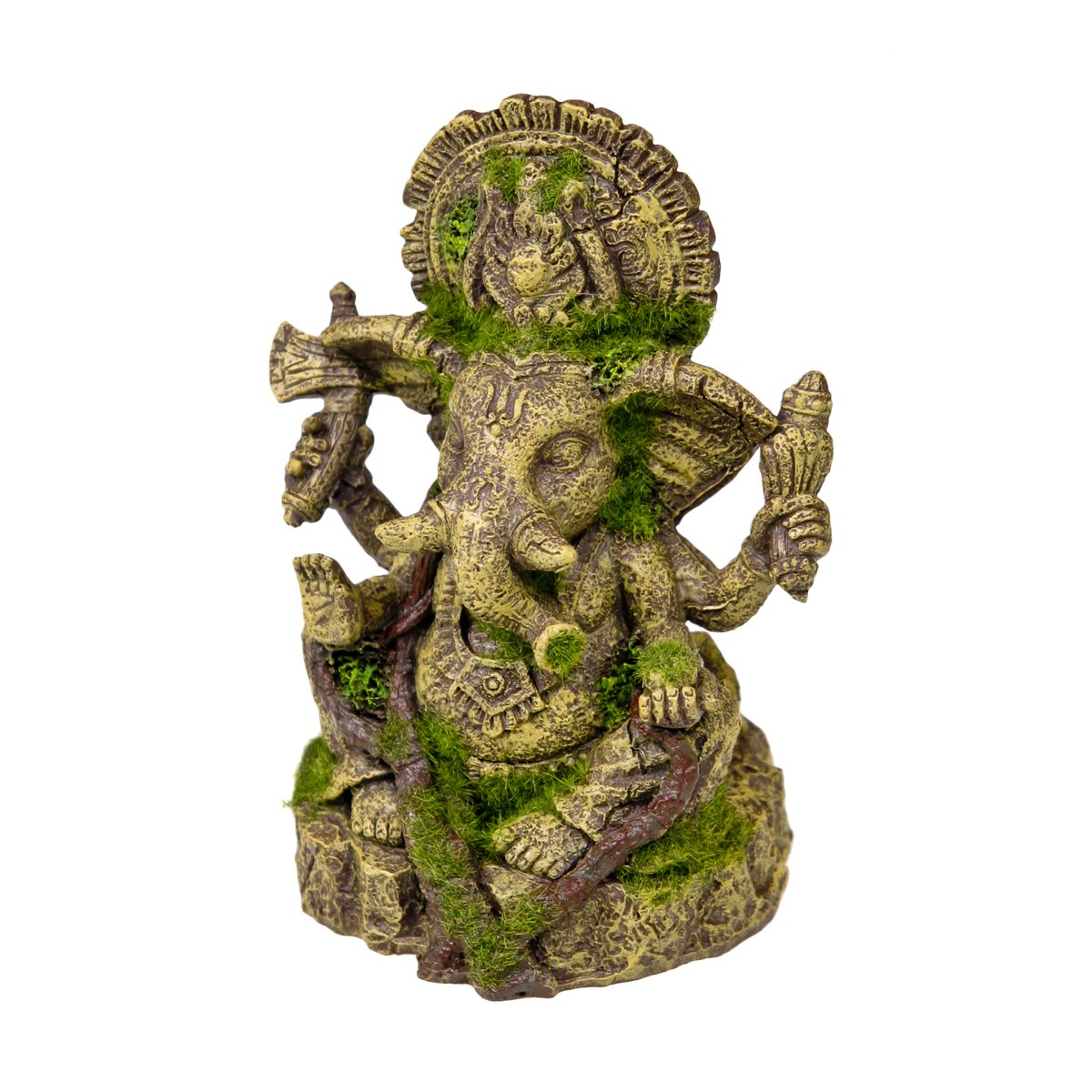 Blue Ribbon Pet Products 006159 Exotic Environments Ganesha Statue With Moss