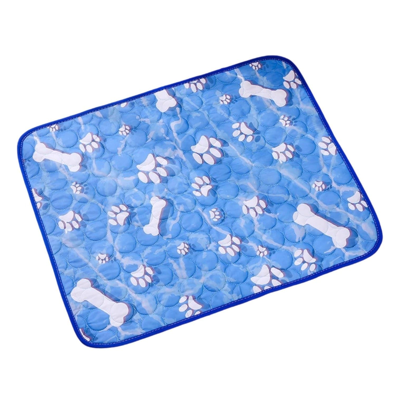 Quilted Pet Cooling Mat with Paw Print Machine Washable Dog Cooling Mat Padded Summer for Pets, Dogs, Cats, Indoor, Floor, XL  