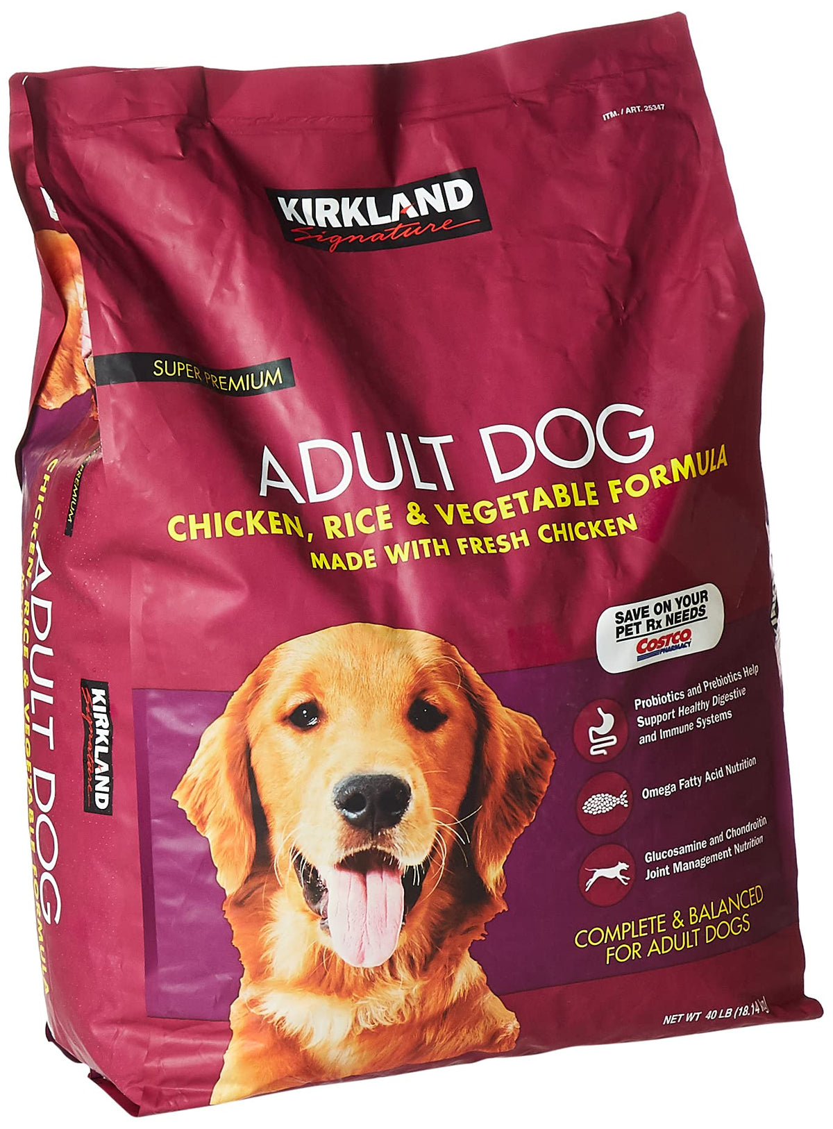 Kirkland Signature Adult Formula Chicken, Rice And Vegetable Dog Food 40 Lb.