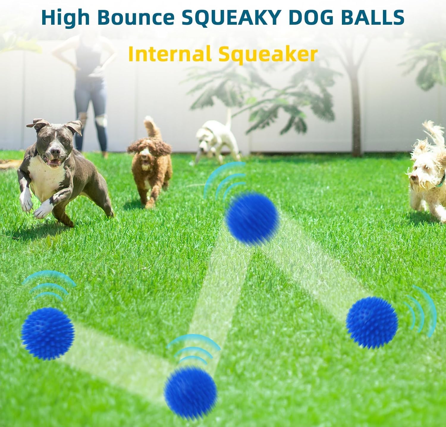 4.5    Durable Squeaky Dog Balls For Aggressive Chewers - Heavy-Duty Spike Ball Toys For Medium & Large Dogs, Perfect For Dental