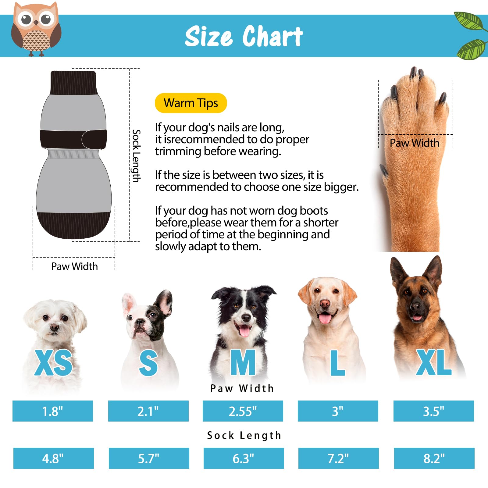 Scenereal Double Side Anti-Slip Dog Socks With Adjustable Straps, Non-Slip Dogs Sock For Hardwood Floors To Stop Licking Paws, Slipping, Paw Protectors For Small Medium Large Dogs