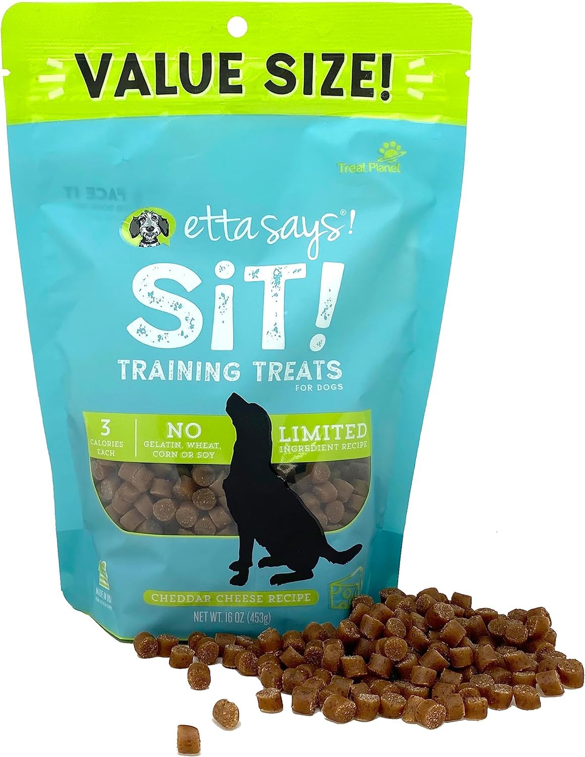 ETTA SAYS! Sit Cheese Training Treats for Dogs 16 Ounce Soft Dog Treats - Made in The USA Dog Treats, Limited Ingredients, Low C