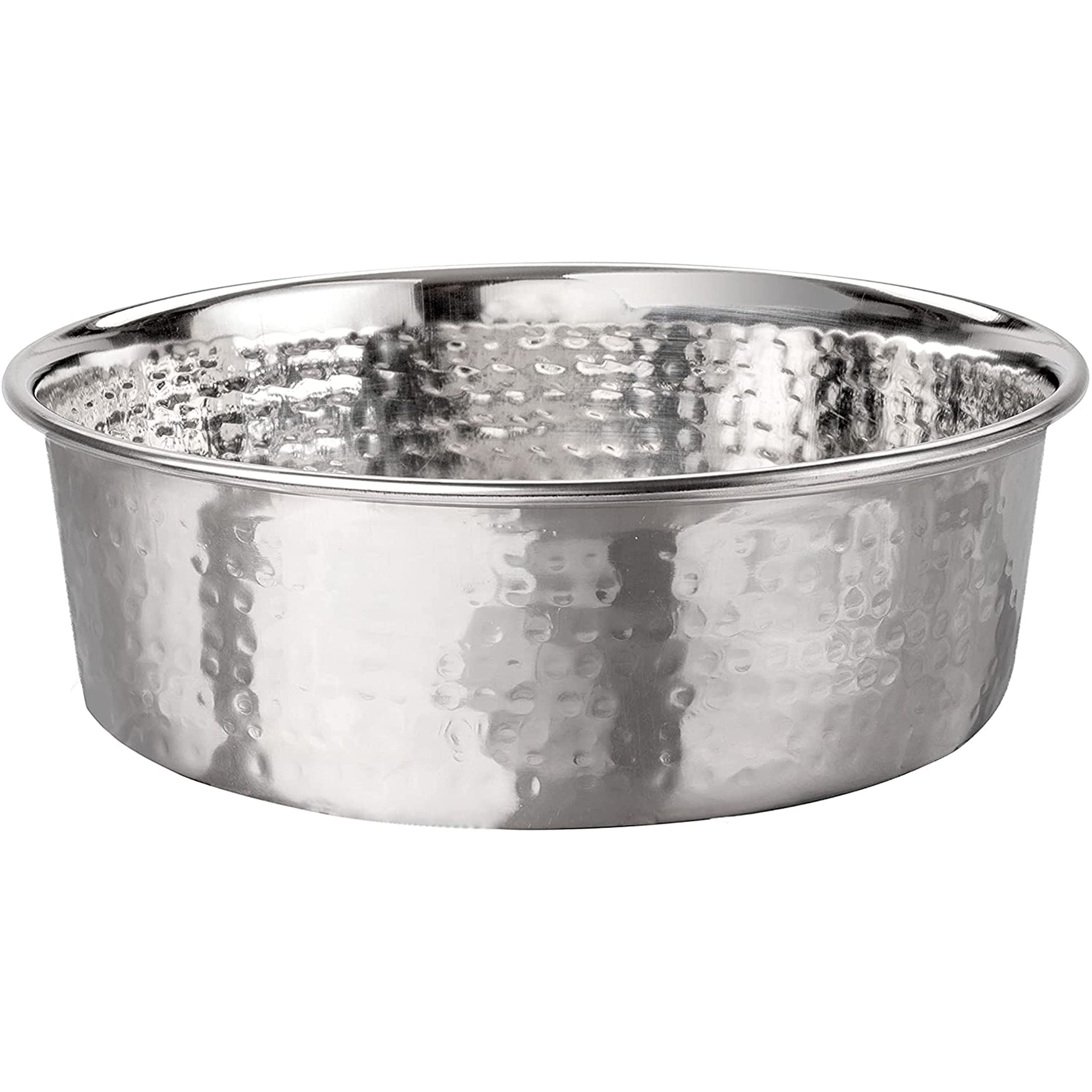Neater Pet Brands Hammered Decorative Designer Bowls - Luxury Style Premium Dog and Cat Dishes (Large, Stainless)