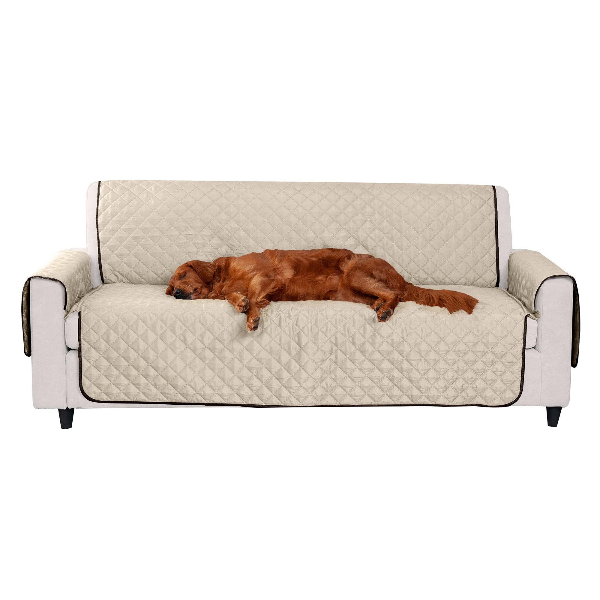 Furhaven Water-Resistant & Reversible Sofa/Couch Cover Protector for Dogs, Cats, & Children - Two-Tone Pinsonic Quilted Living R