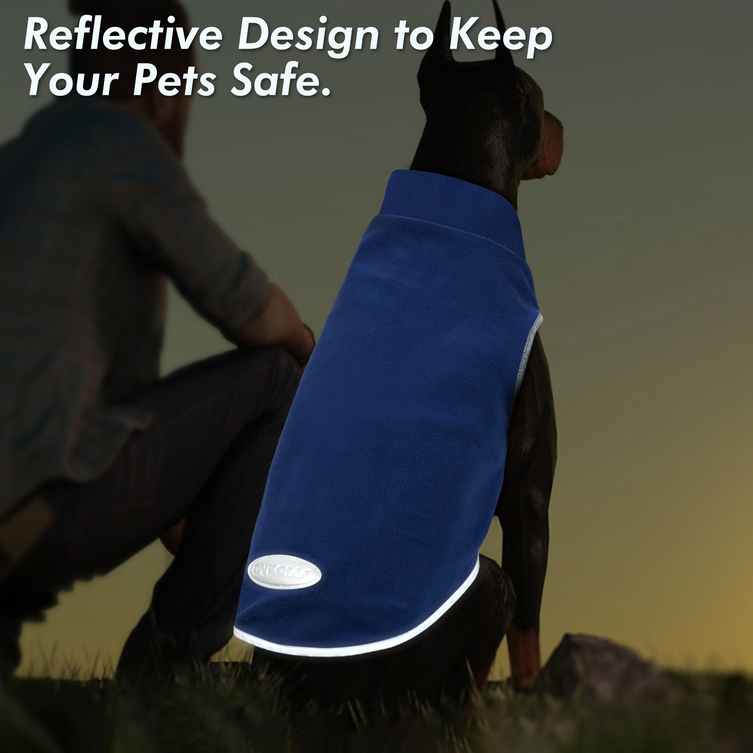 Cyeollo 2 Pack Fleece Dog Sweater Pullover Dog Sweatshirt Reflective Lightweight Sweaters Warm Clothes For Medium Dogs Boy Girl