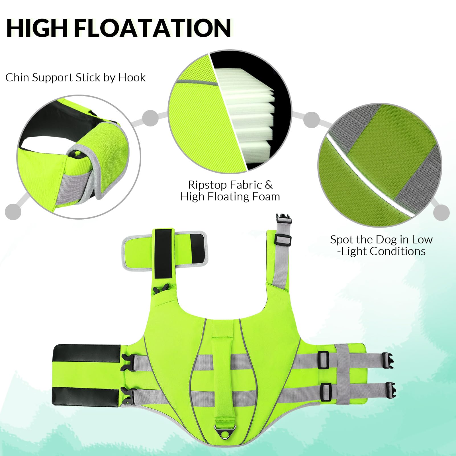 Queenmore Xs Dog Life Jacket, Dog Life Vest For Swimming Boating, Puppy Life Jackets For Small Dogs, Ripstop Pet Life Vests With