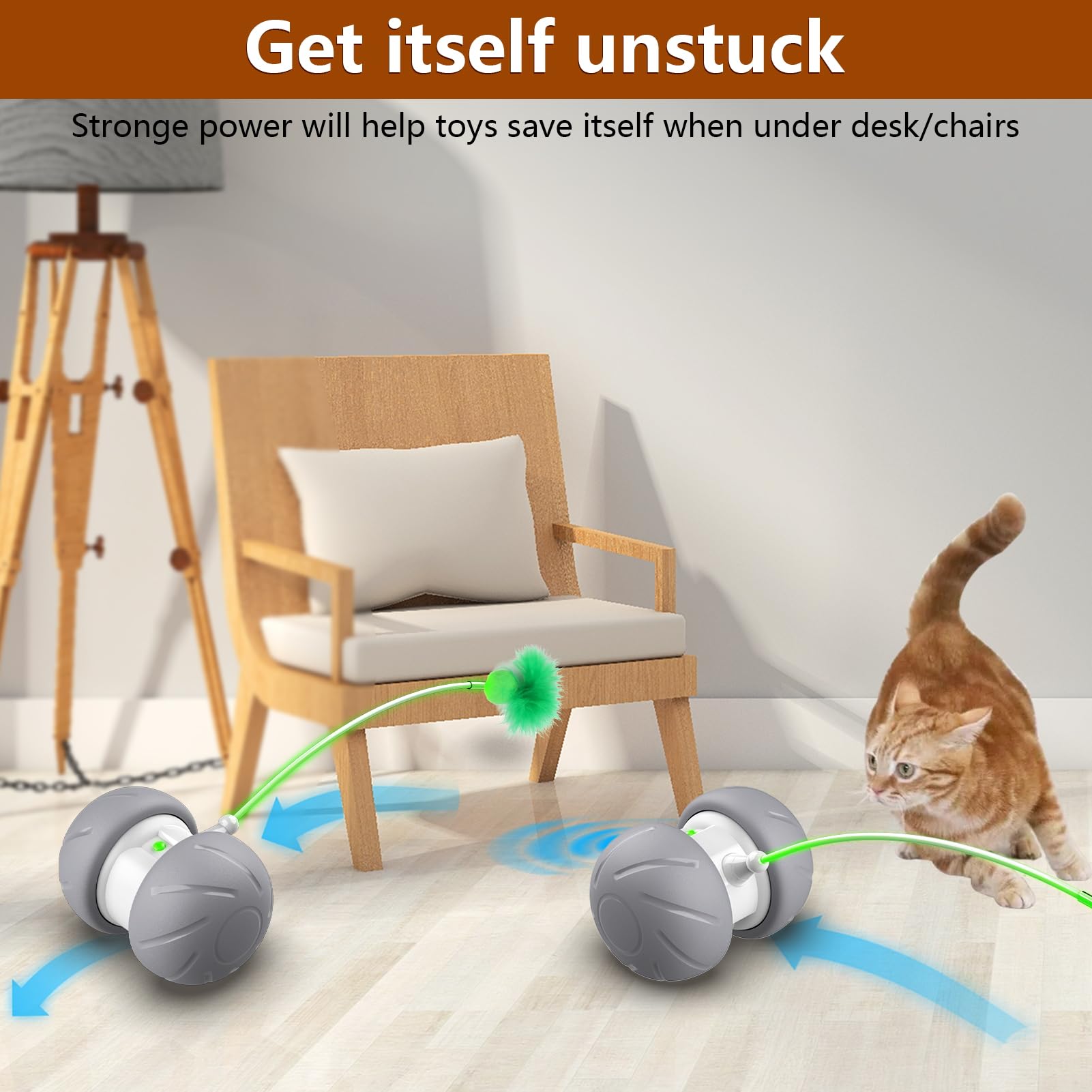 Bentopal Automatic Cat Toys Interactive Feather Toys, Pet Exercise Electric Toys For Indoor Cats/Kitten With Feather