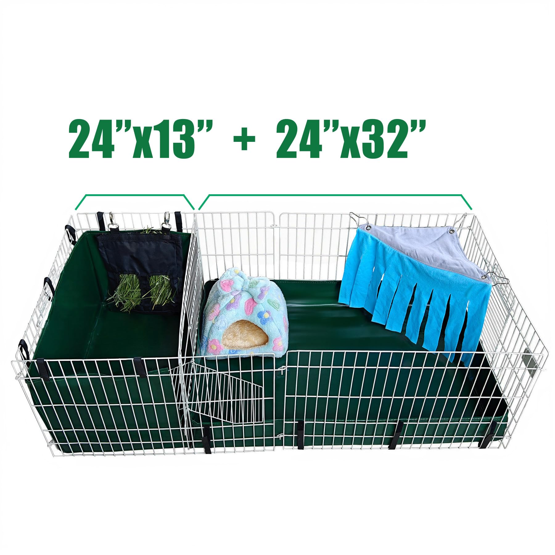 Ginidear Guinea Pig Cage Liner, Litter Box & Hay Feedder For Guinea Pig Rabbits Hamsters Hedgehogs Ferrets And Other Small Anima