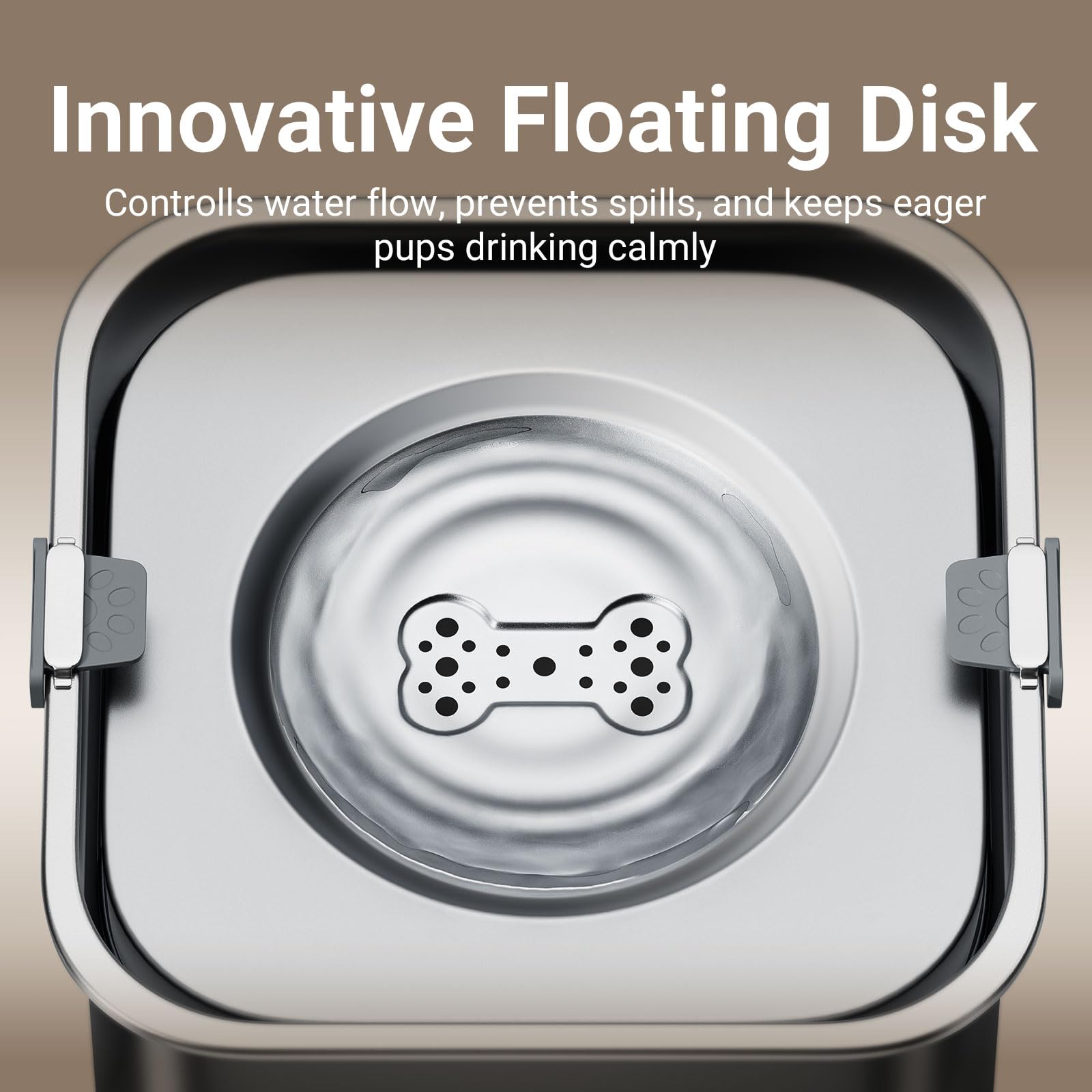 Downypaws No Spill Water Bowl For Dogs,101Oz/3L Slobber Stopper Dog Bowl Stainless Steel, Slow Drinking Dog Water Bowl, No Mess