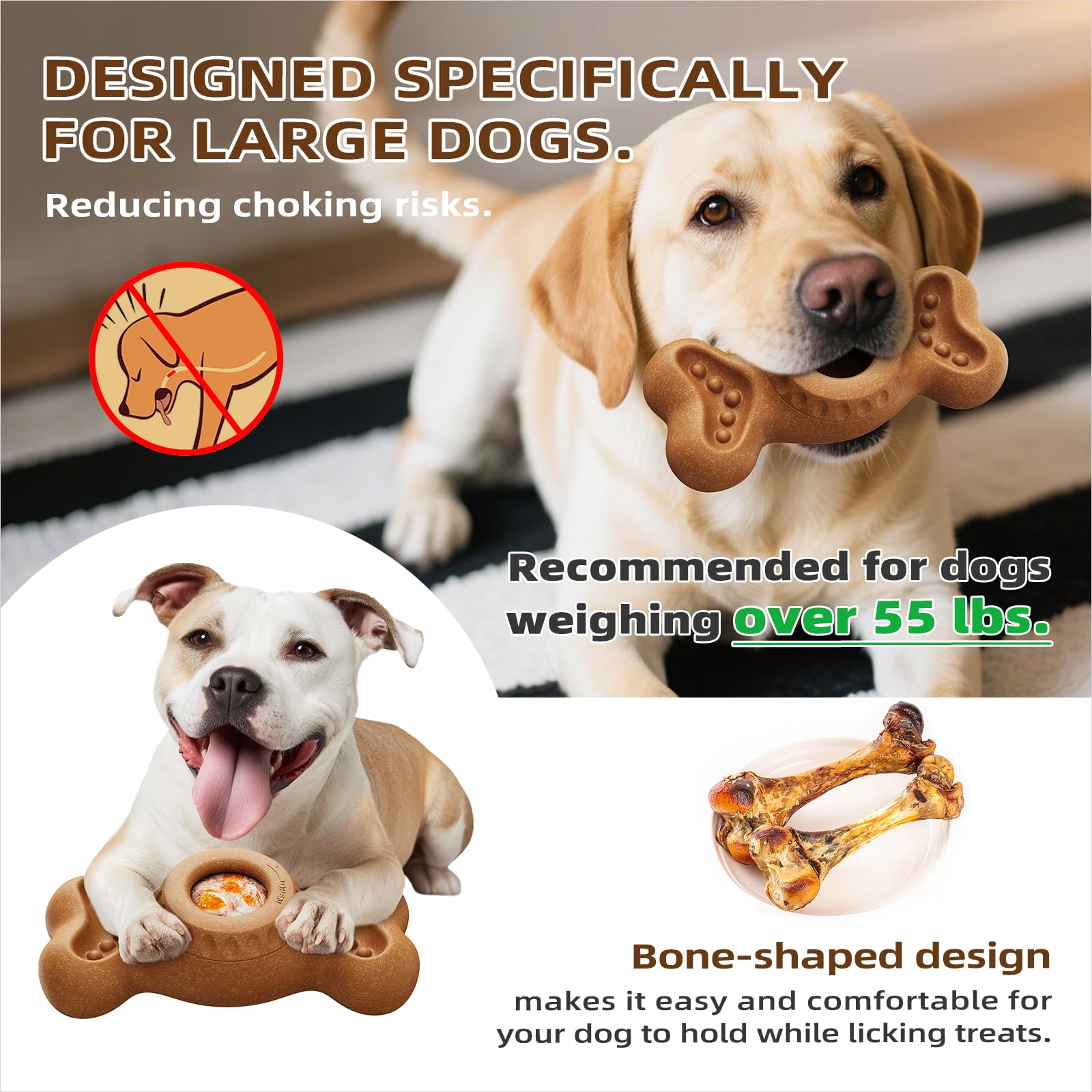 Dog Frozen Treat Toys to Keep Them Busy - Interactive Dog Puzzle Toys with Frozen Mold, Indestructible Aggressive Chew Toys for