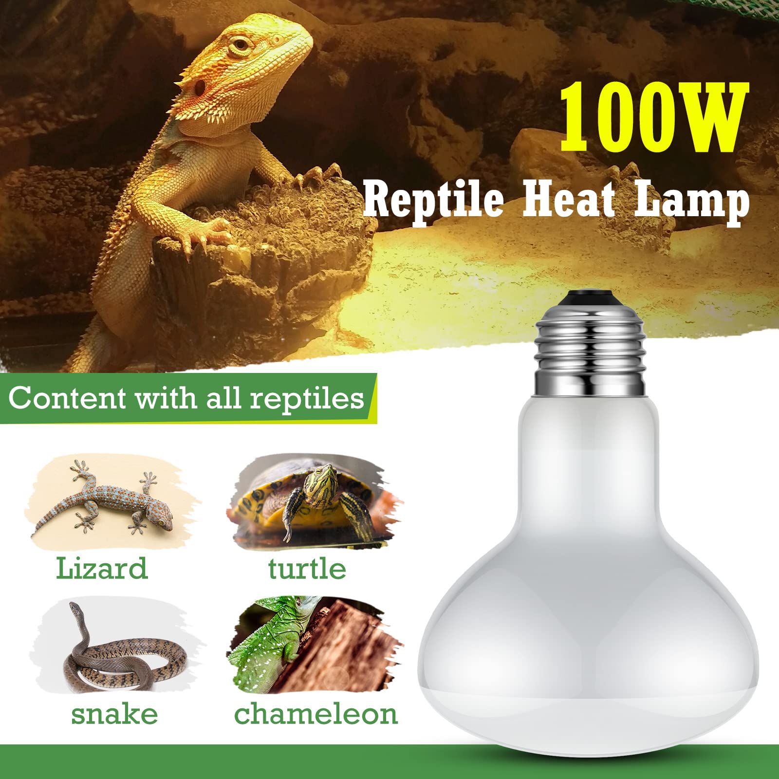 8 Pcs Reptile Heat Lamp Basking Spotlight Bulbs, Basking Heat Lamp Bulbs For Reptiles Uva Reptile Light Fixture Terrarium Heat L