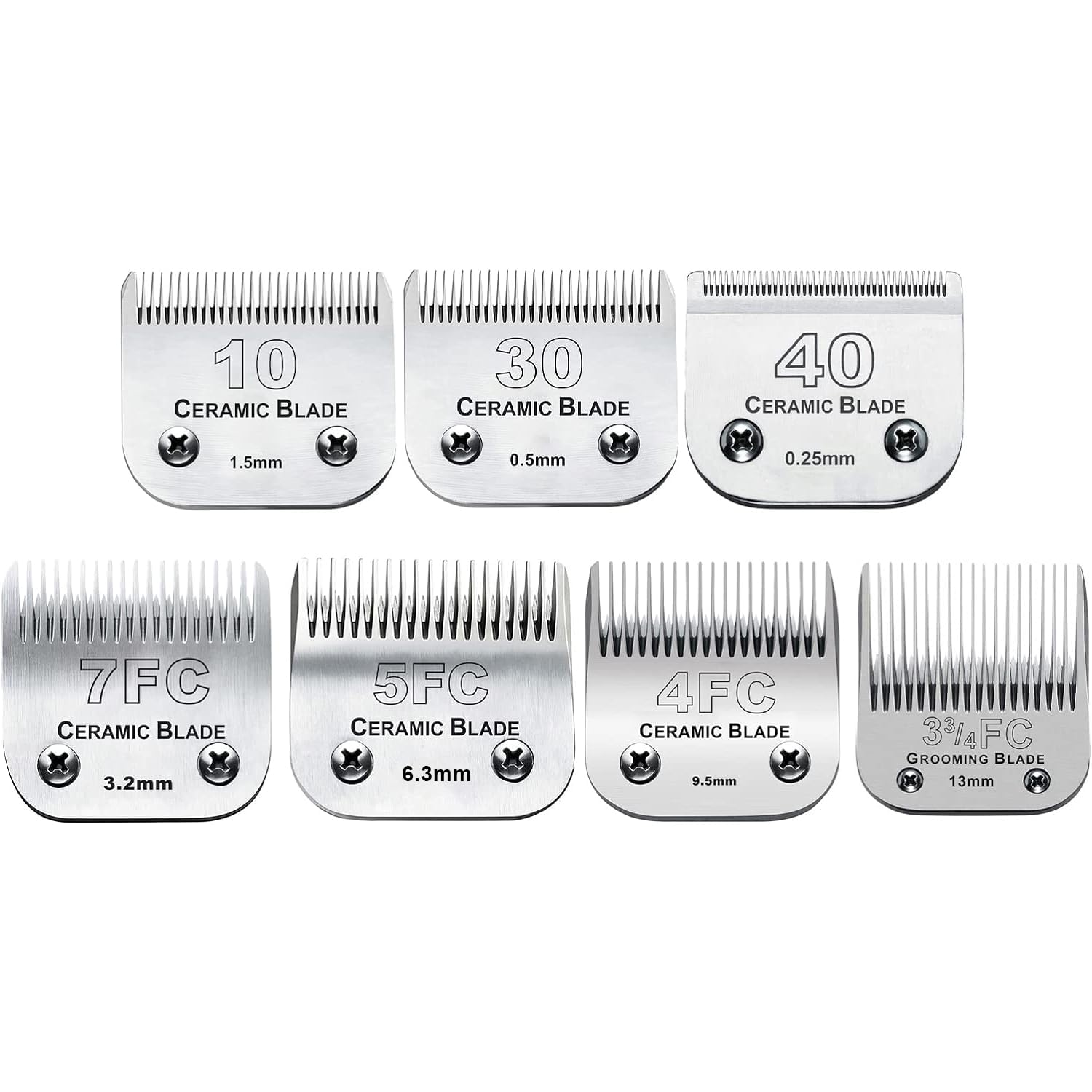 7Pack 10 Blades Dog Grooming Replacement Blades Compatible With Andis Pet Clipper/Oster A5/Wahl Km Series Dog Clipper,Ceramic Bl