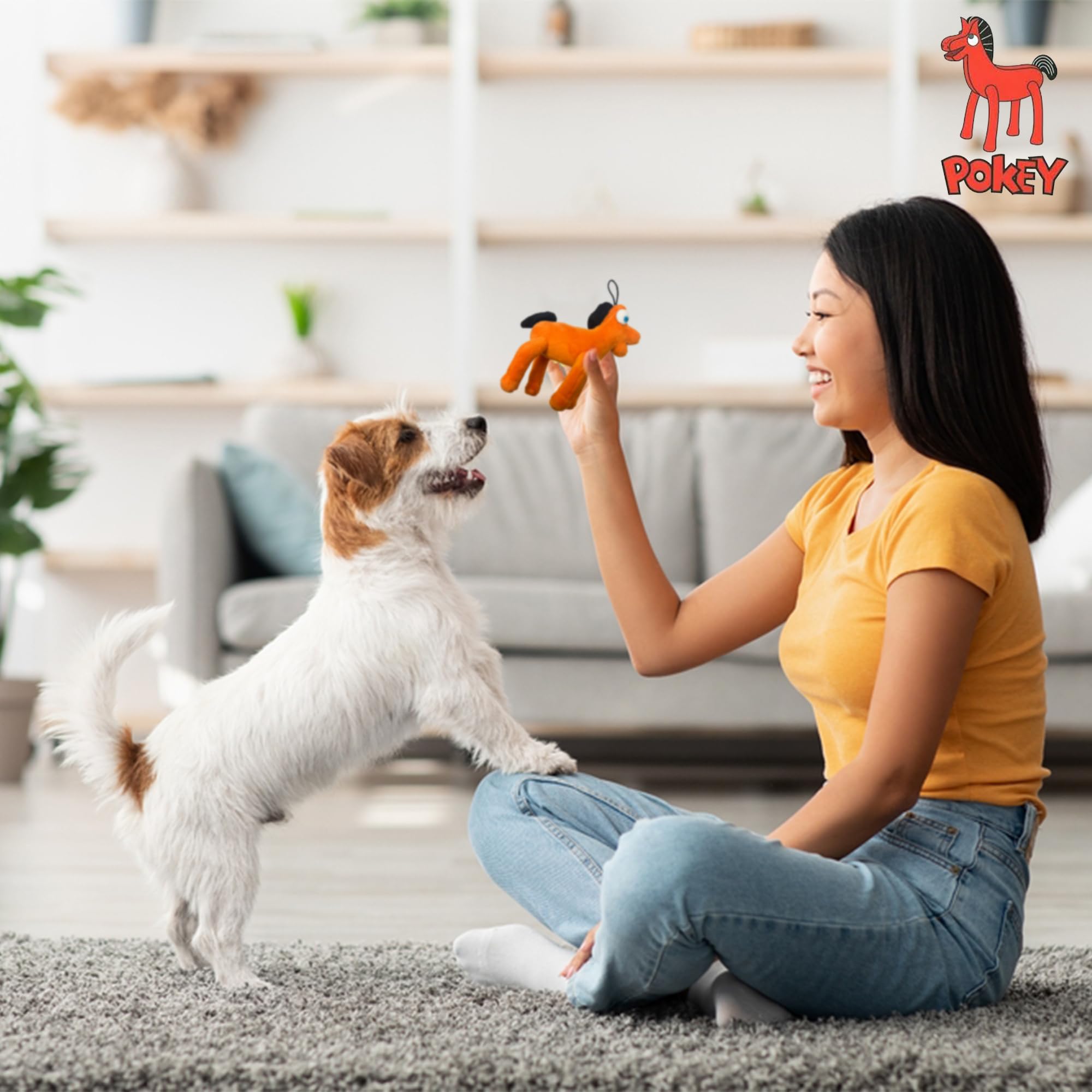 Multipet Small Gumby Stuffed Dog Toy with Squeaker | Gumby Dog Toy Plush Small | Green | 6'' | Officially Licensed (6'' - Plush