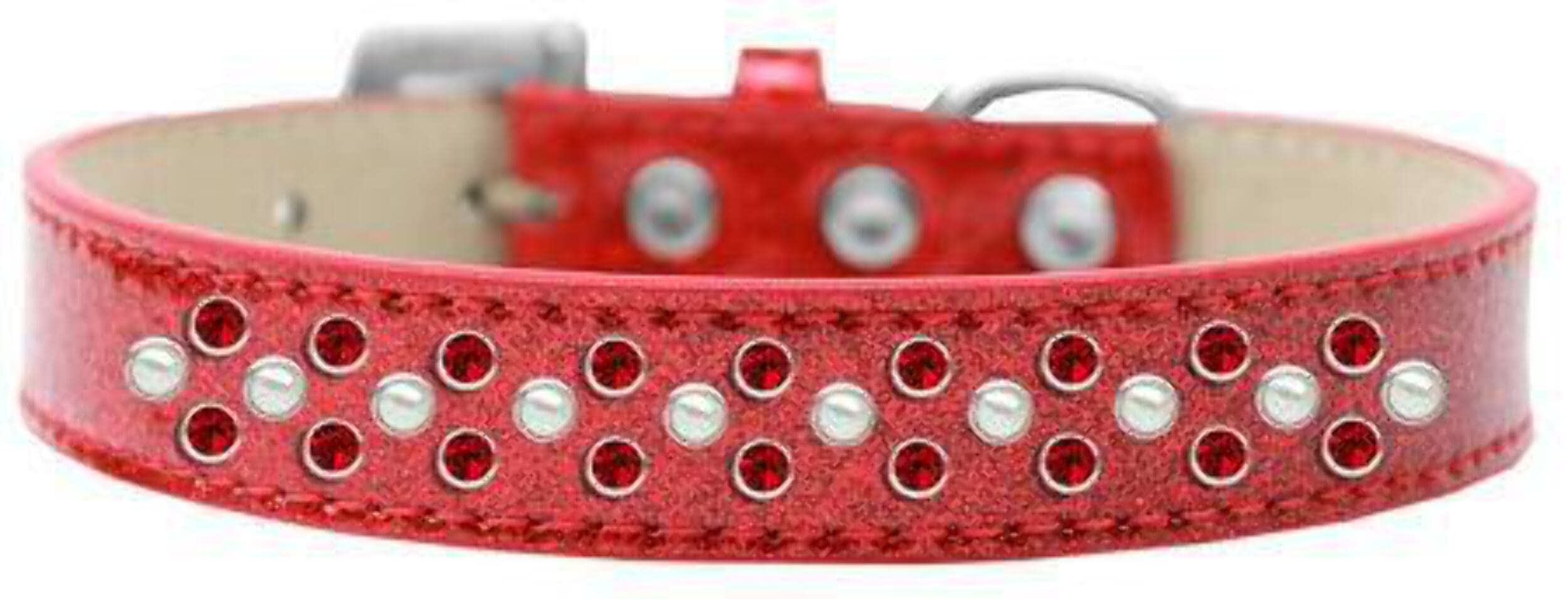Mirage Pet Products Sprinkles Ice Cream Dog Collar with Pearl and Red Crystals, Size 20, Gold