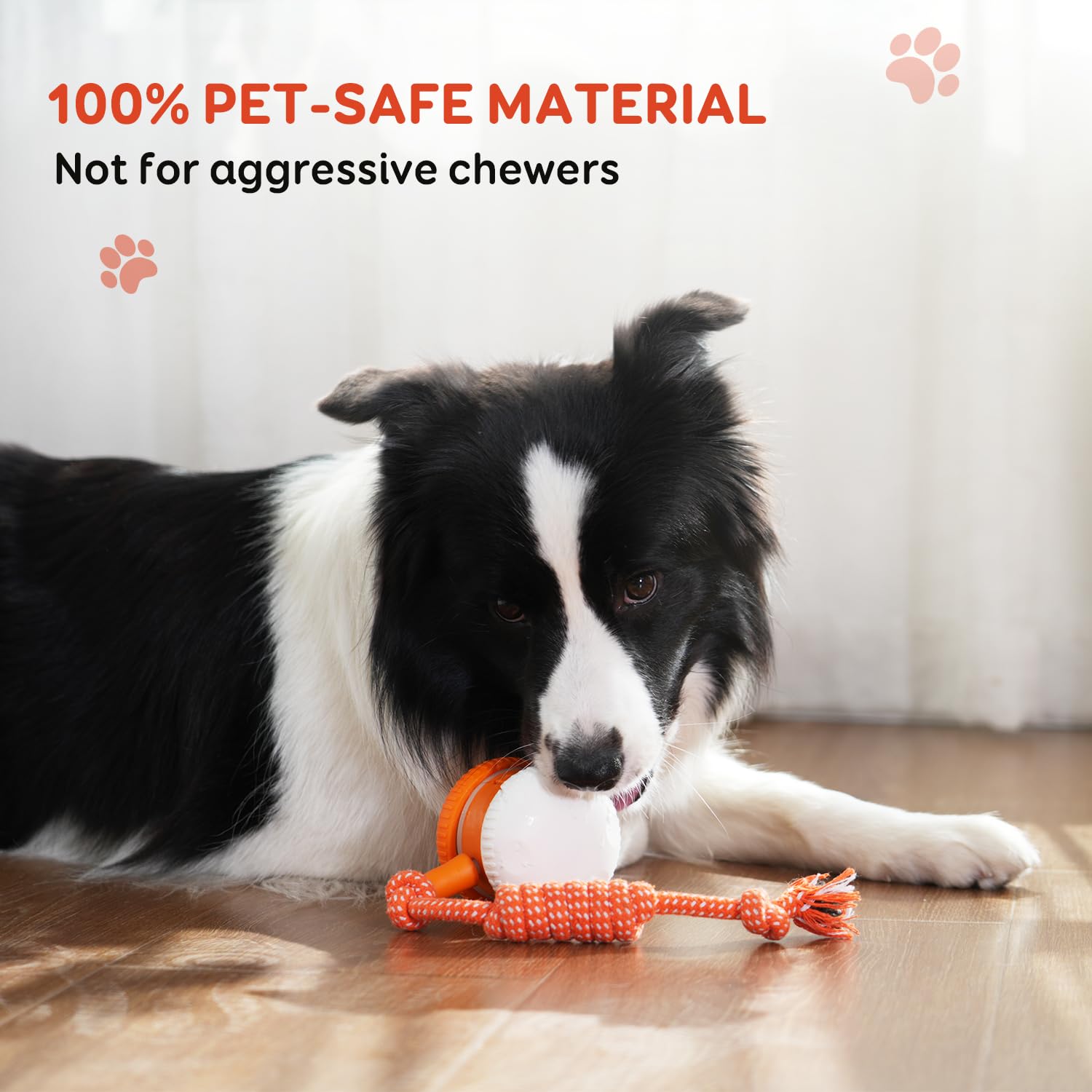Qgi Interactive Dog Ball, Random Path Electric Automatic Moving And Rolling Dogs Toy With Rope For Small Medium Large Dogs, Moti