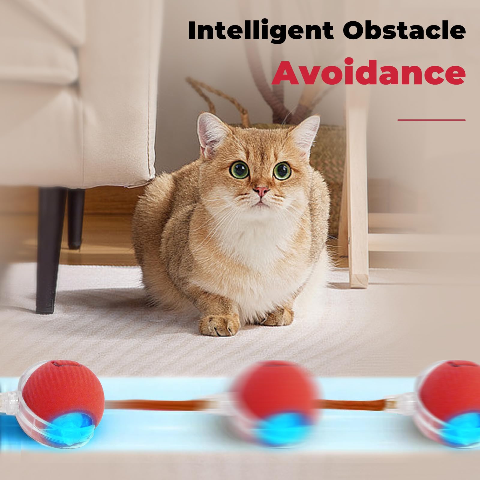 Sorneicdr New Interactive Rolling Dog Ball, 360 Smart Pet Toy Ball, Self Rolling Ball Cat Toys For Small Medium Dogs Cats, Green