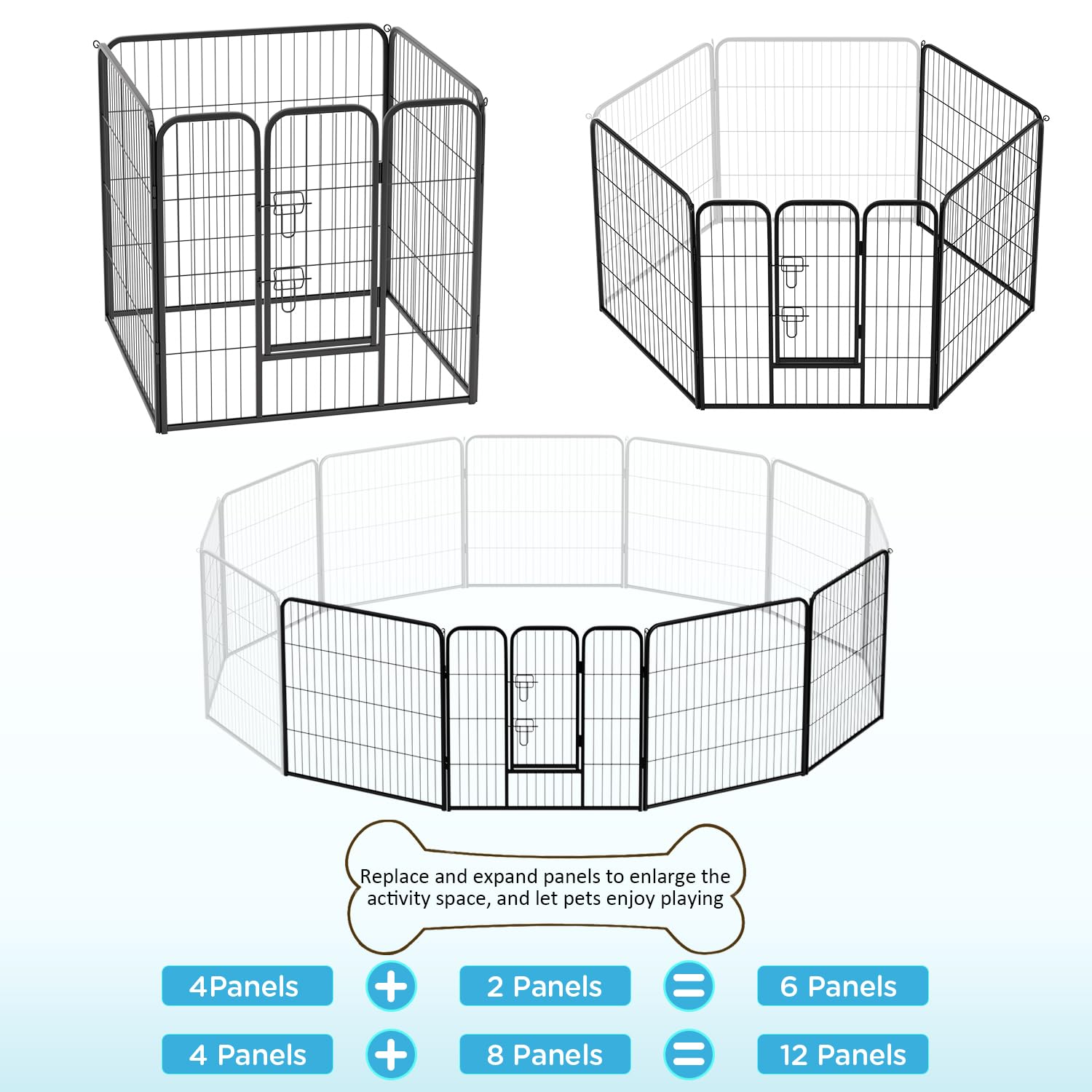 Bestpet Dog Playpen Indoor 32 Inch Height 4 Panels Dog Pen For Medium And Large Dogs, Exercise Pen Pet Dog Fence With Doors Pet