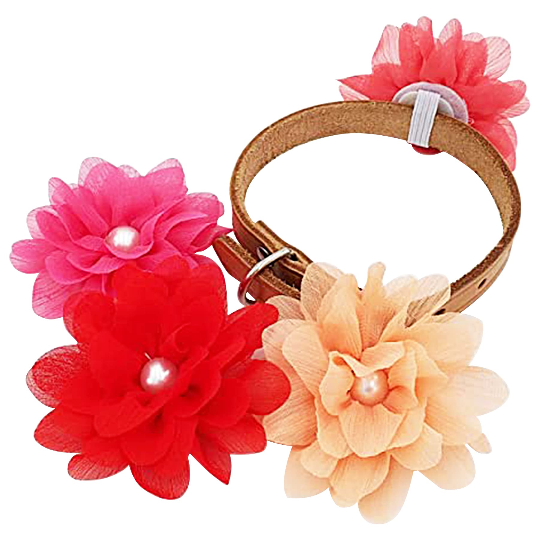 Pet Show 3'' Valentines Small Dog Flowers Collar Charms Accessories For Girls Cat Puppies Collars Bows Grooming Supplies Pink Re