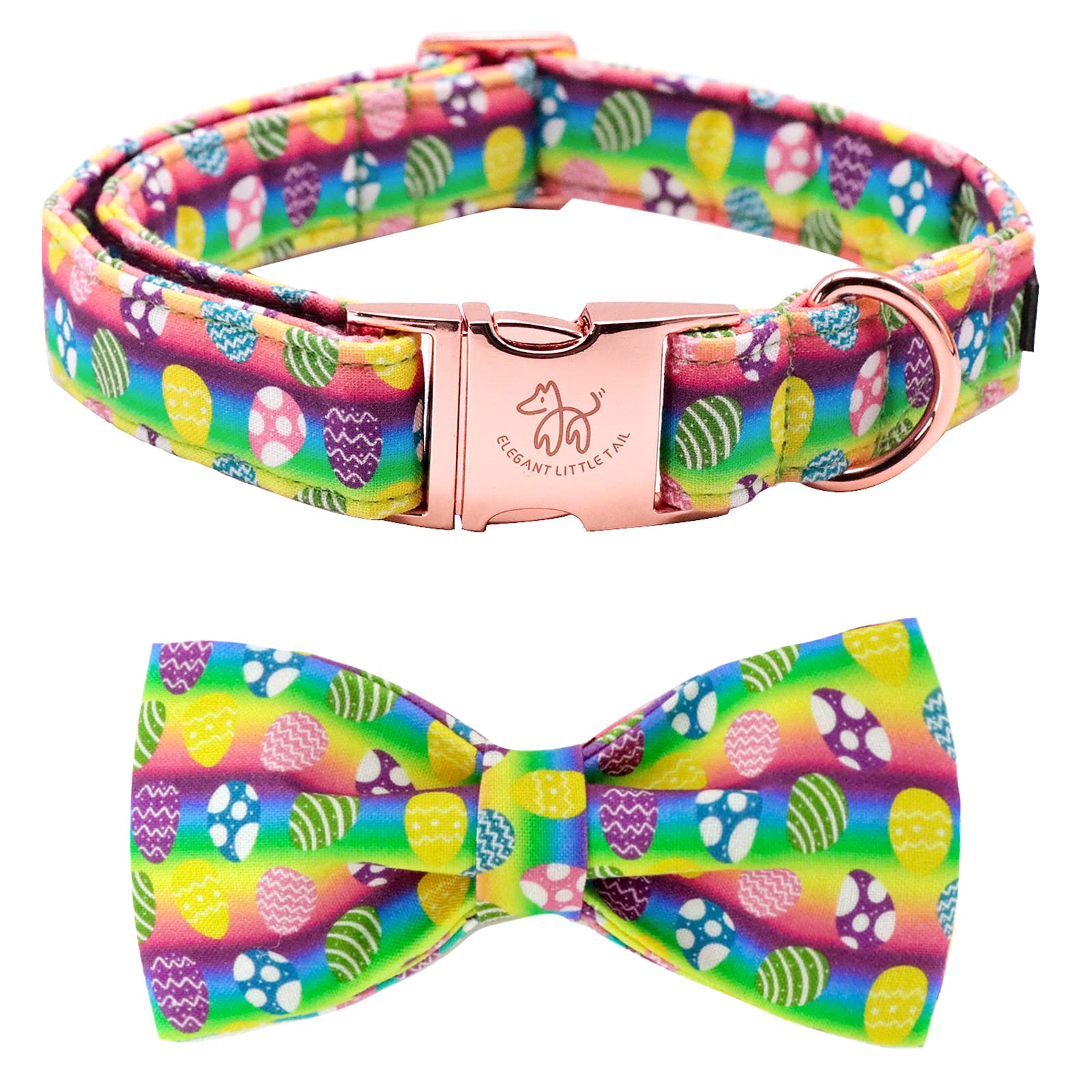 Elegant Little Tail Dog Collar With Bow, Easter Bow Tie Dog Collar, Cute Dog Bowtie Pet Gift Dog Collar For Medium Dogs
